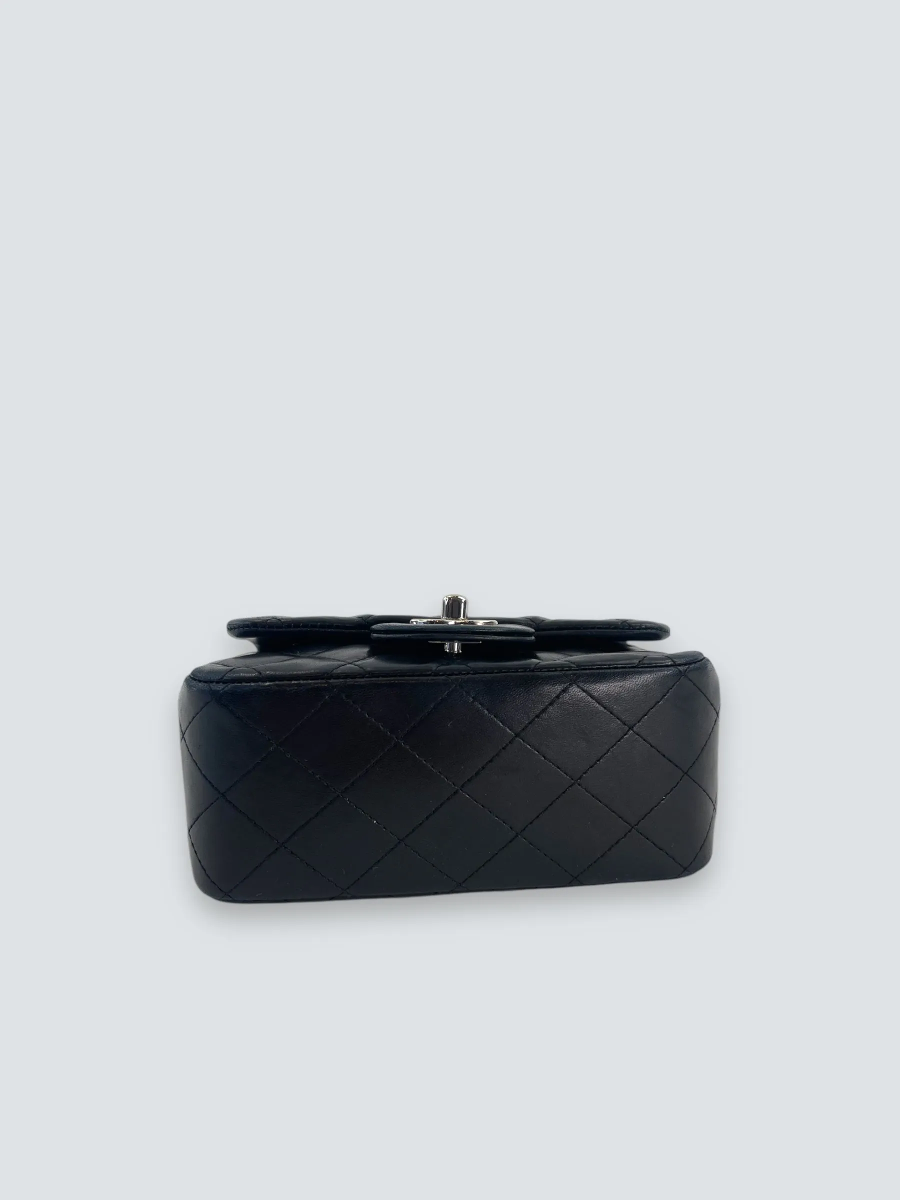 Chanel Black Lambskin Leather Mini Square Flap