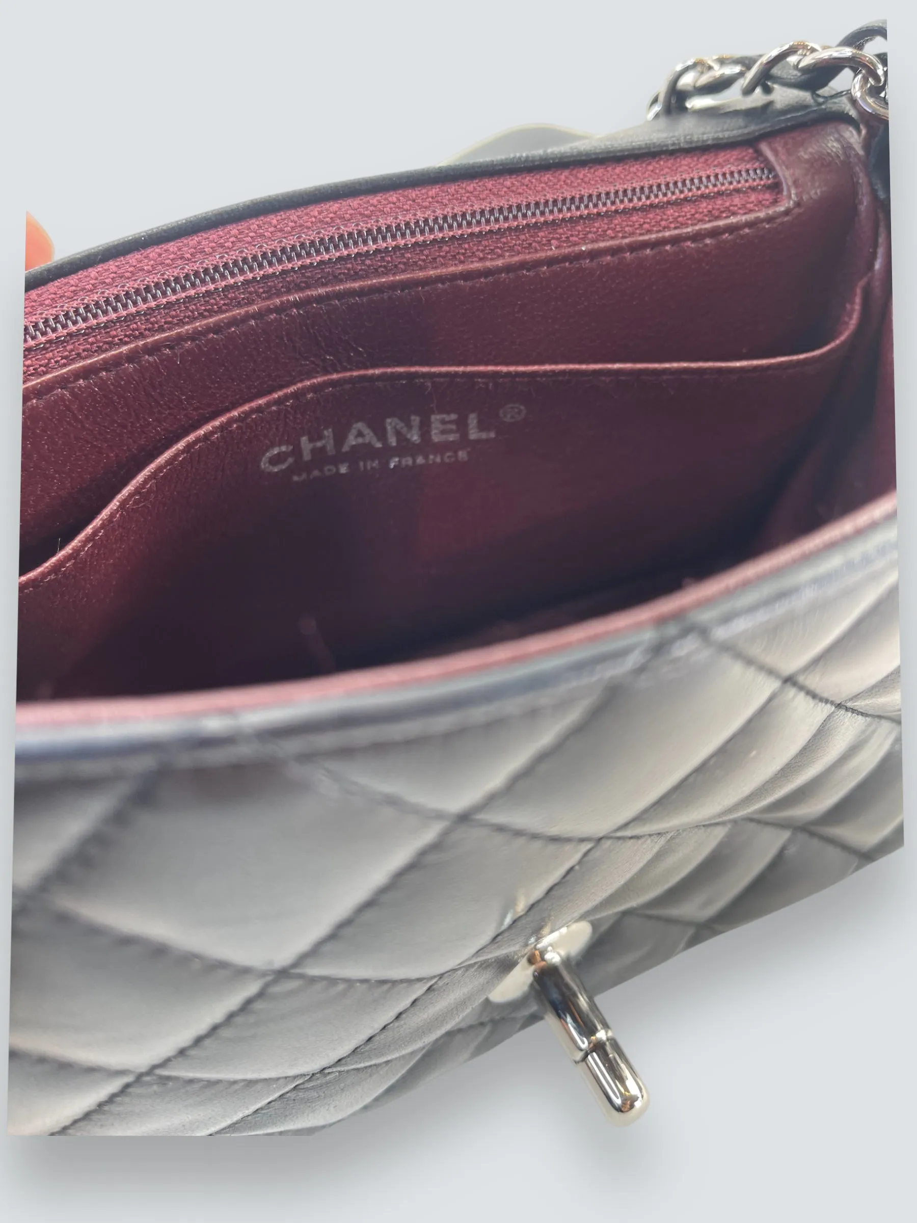 Chanel Black Lambskin Leather Mini Square Flap