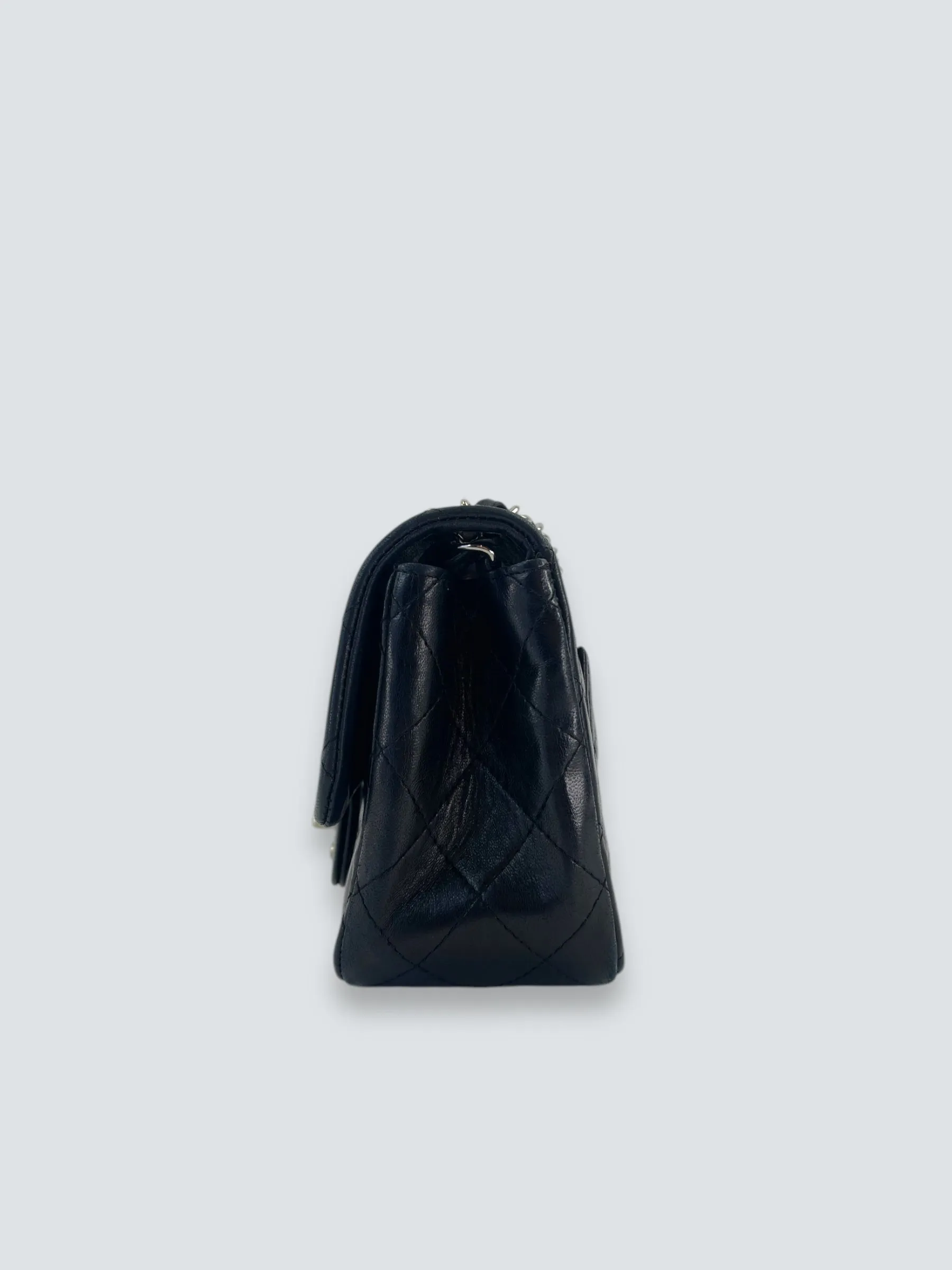 Chanel Black Lambskin Leather Mini Square Flap