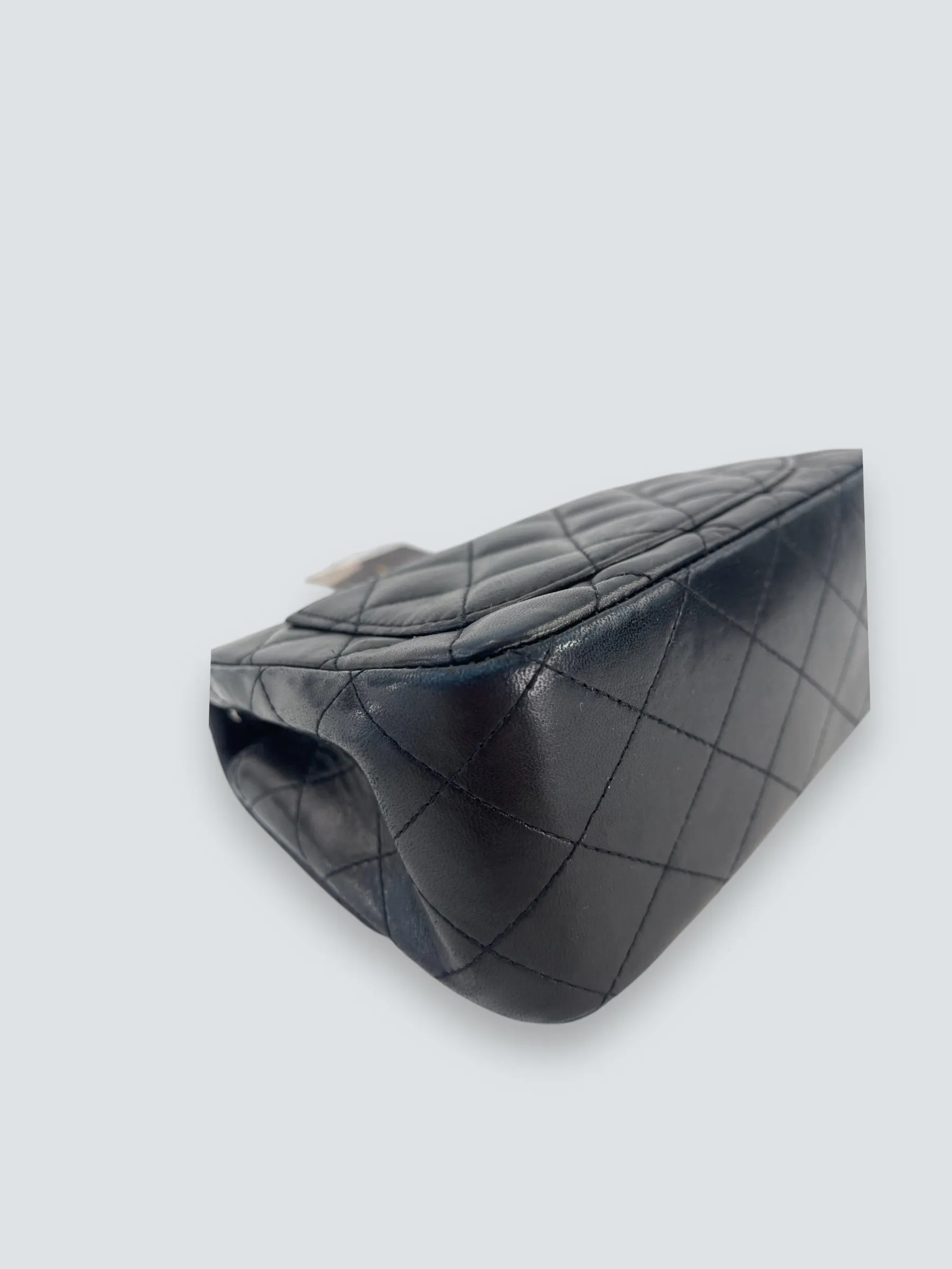 Chanel Black Lambskin Leather Mini Square Flap