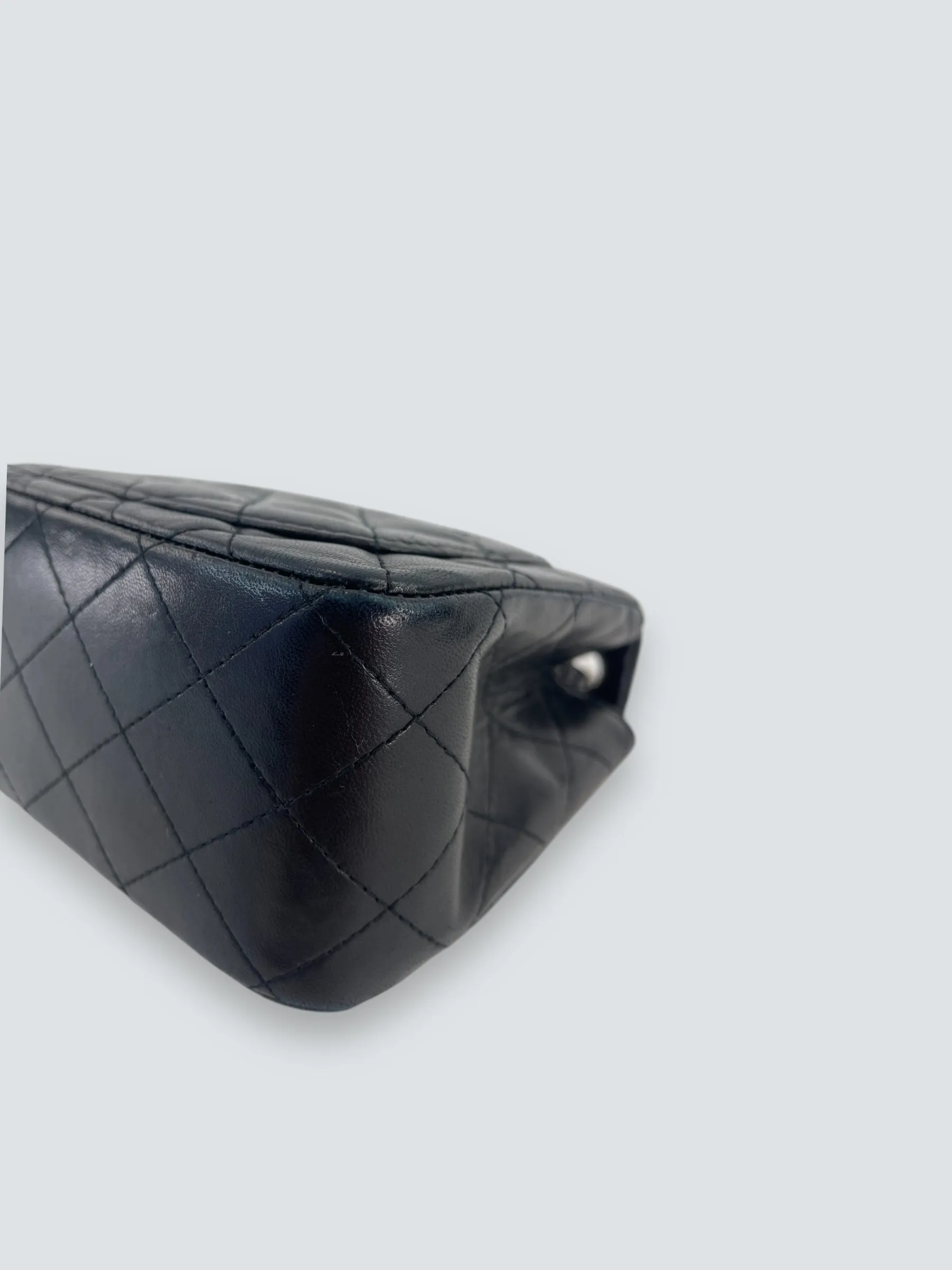 Chanel Black Lambskin Leather Mini Square Flap