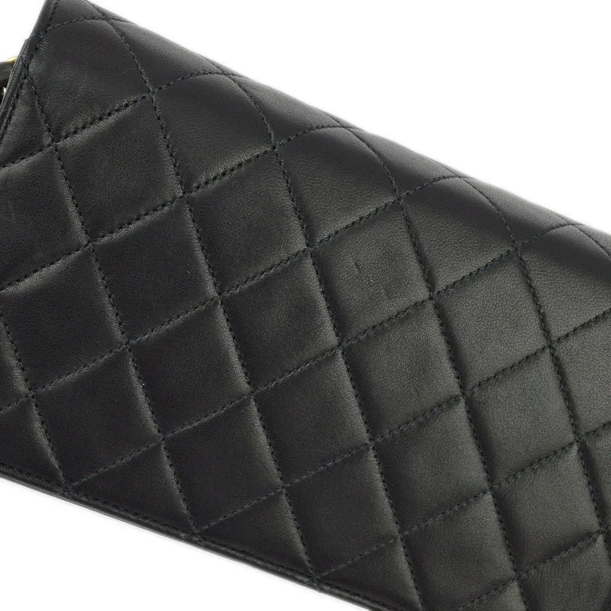 Chanel Black Lambskin Pushlock Mini Full Flap Shoulder Bag