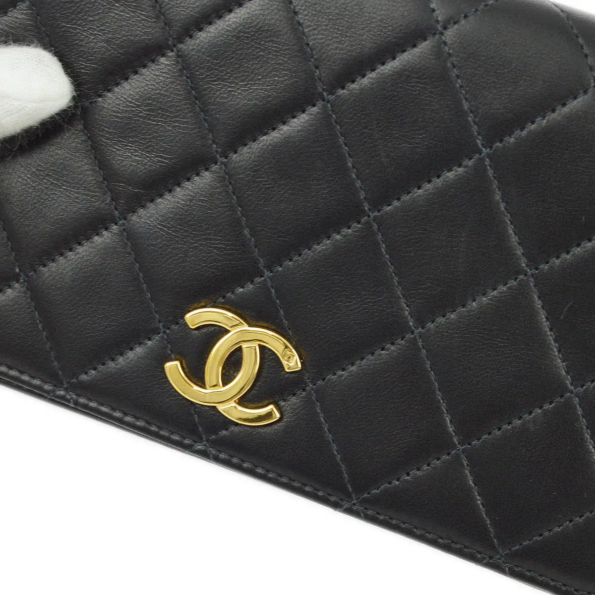 Chanel Black Lambskin Pushlock Mini Full Flap Shoulder Bag