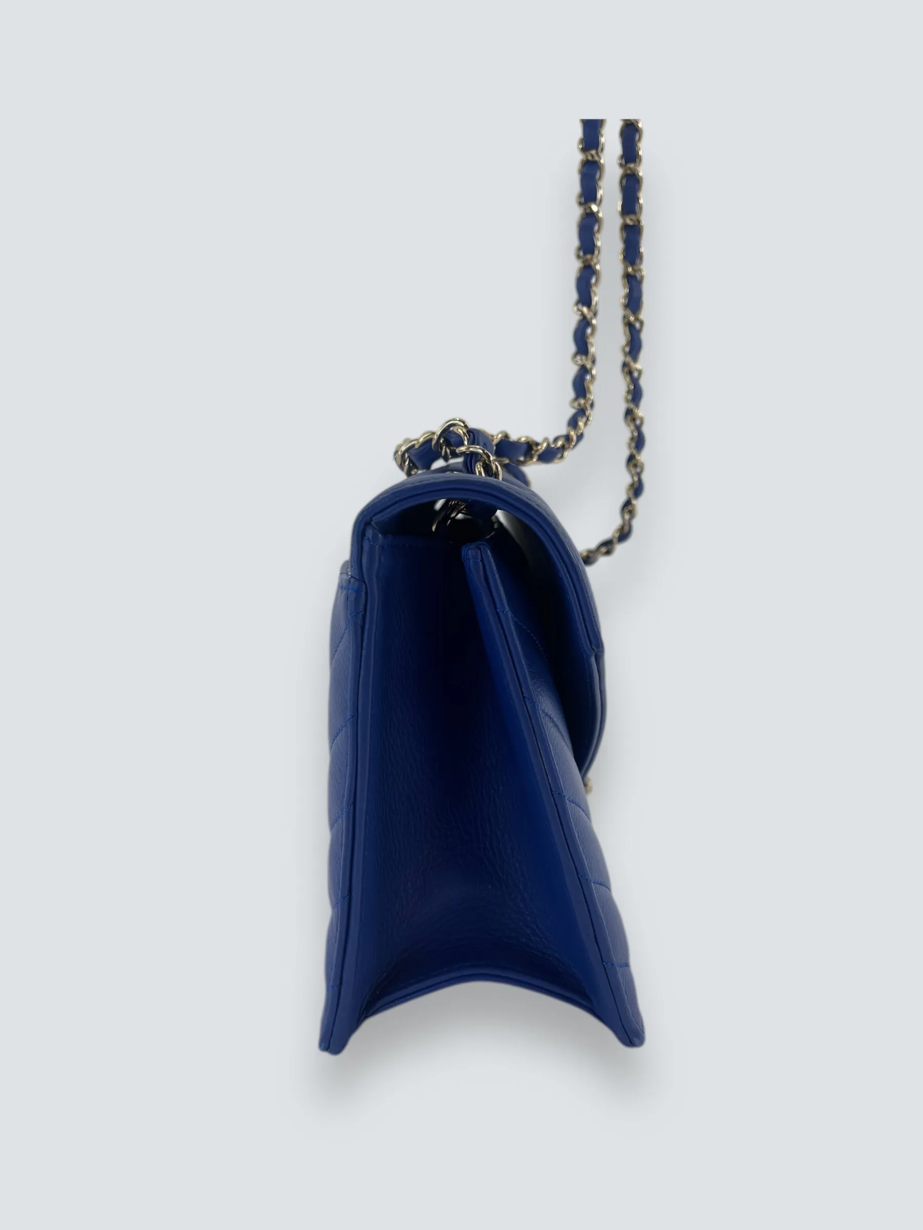Chanel Blue Lambskin Leather Envelope Flap
