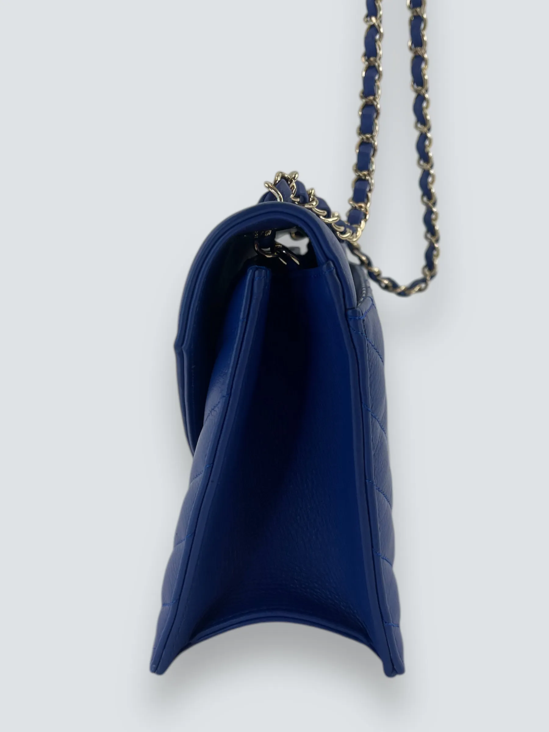 Chanel Blue Lambskin Leather Envelope Flap
