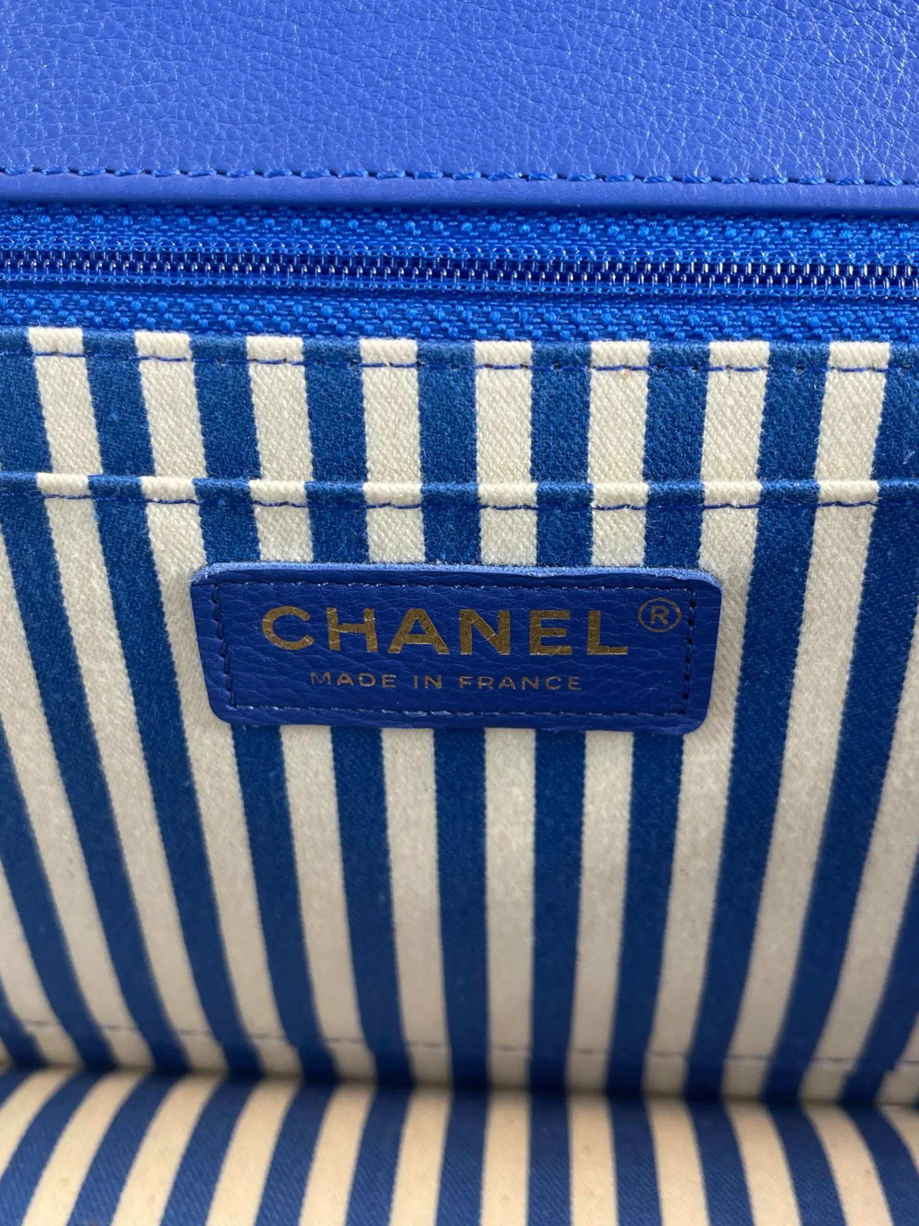 Chanel Blue Lambskin Leather Envelope Flap