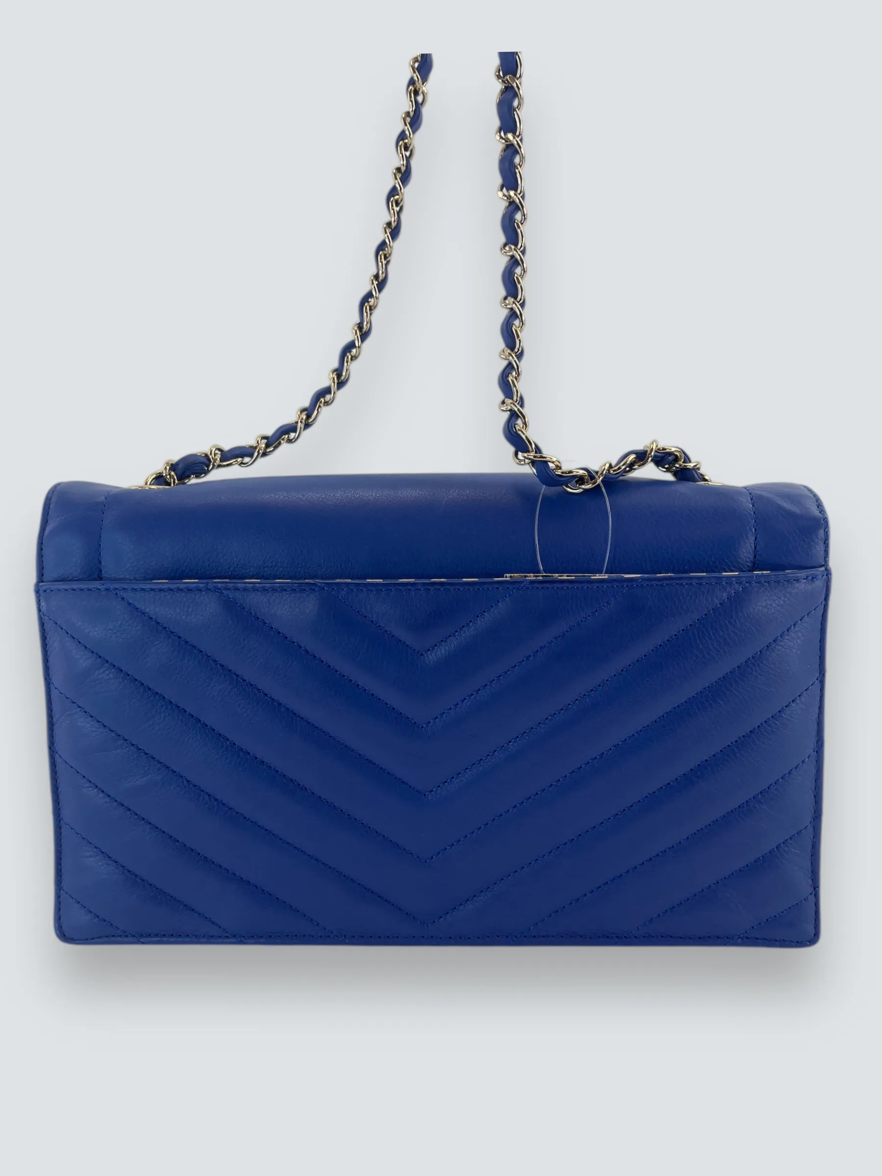 Chanel Blue Lambskin Leather Envelope Flap