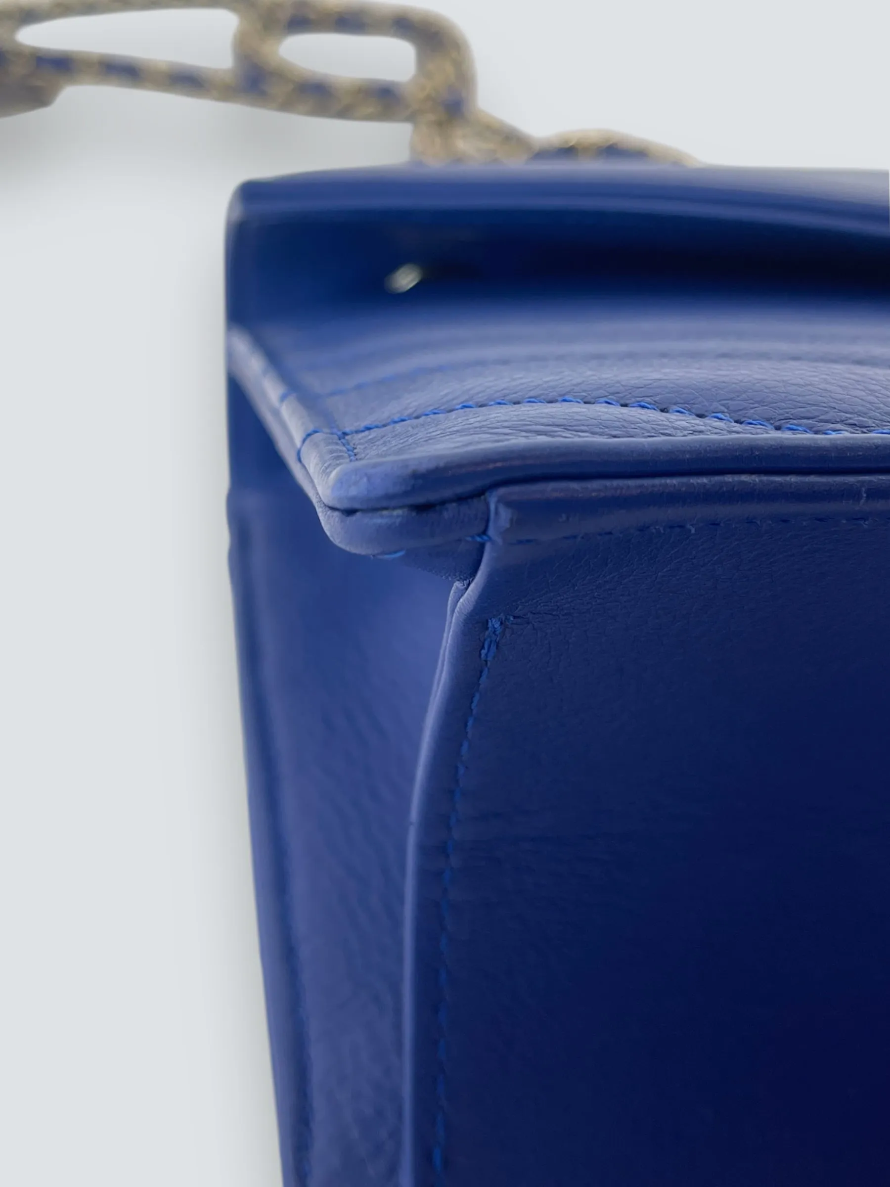 Chanel Blue Lambskin Leather Envelope Flap
