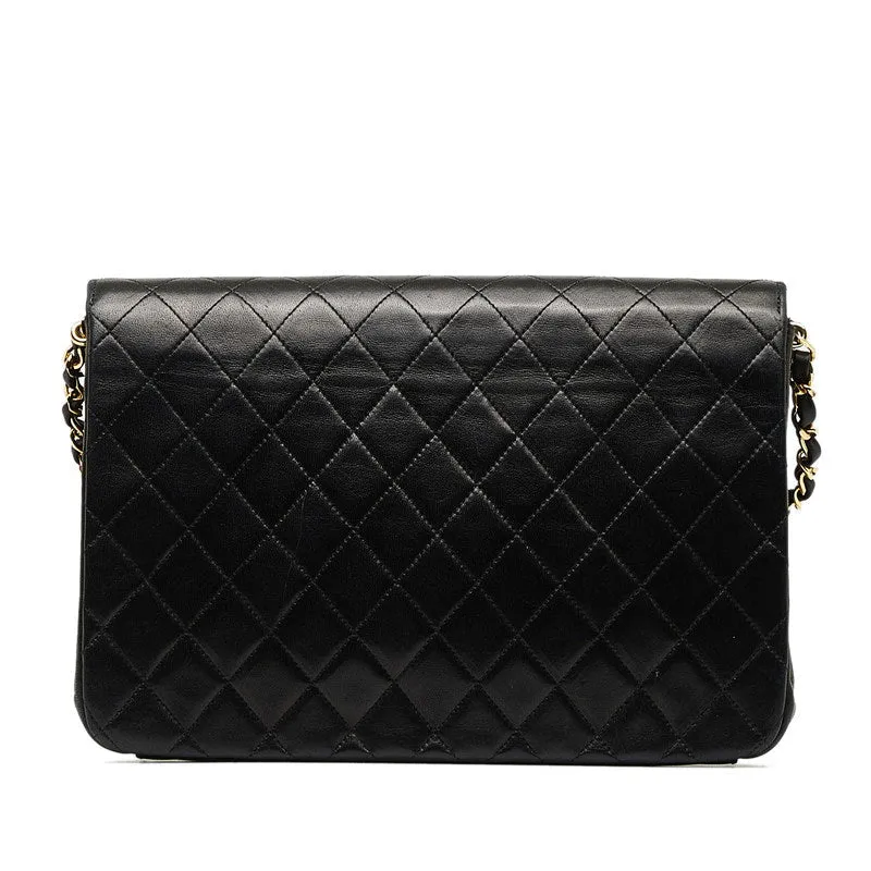 Chanel CC Quilted Leather Flap Bag Leather Shoulder Bag in Good condition
