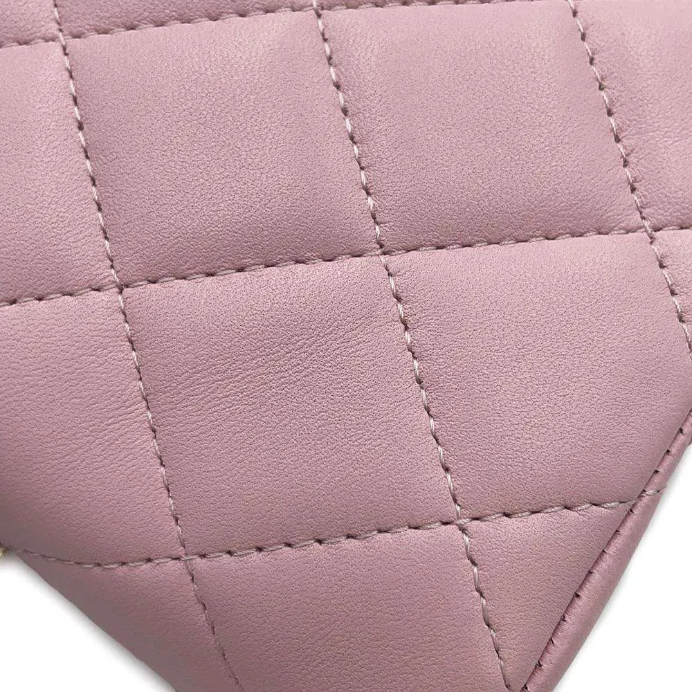 CHANEL Chain Clutch Shoulder Bag Pink AP4000 Lambskin