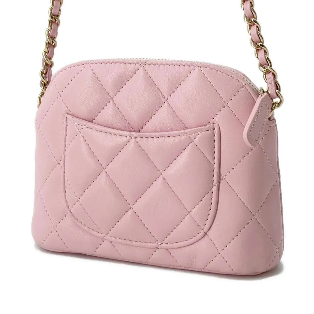 CHANEL Chain Clutch Shoulder Bag Pink AP4000 Lambskin