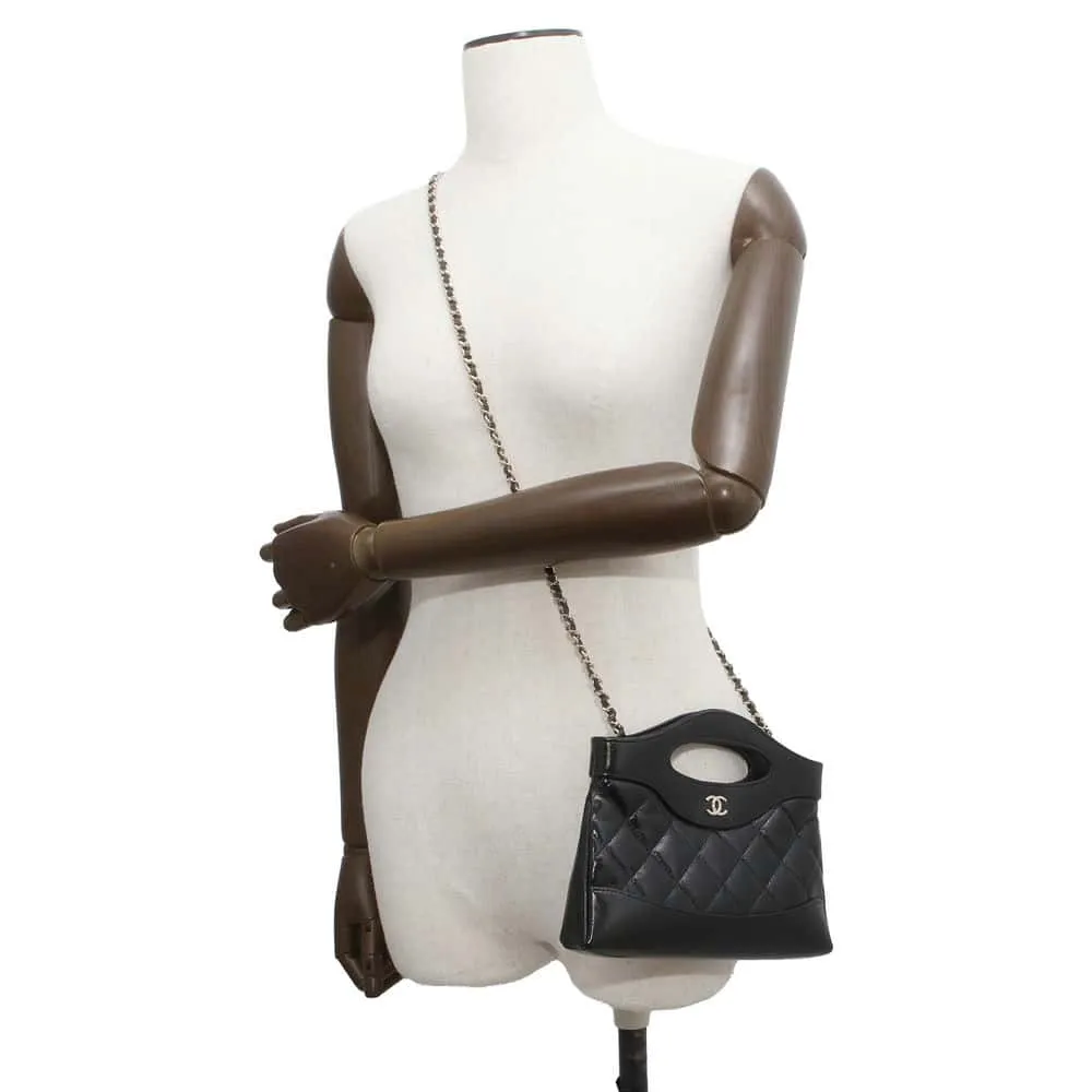 CHANEL CHANEL31 ChainShoulder Bag Black AP3656 Shiny Calf Leather Size Mini