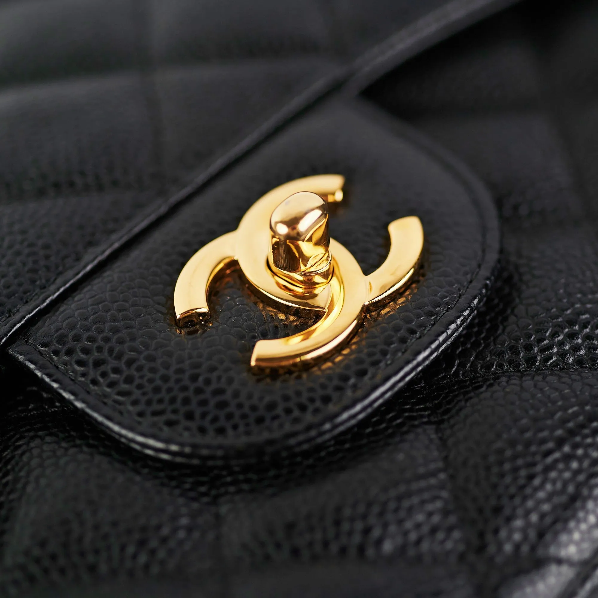 Chanel Classic Flap Jumbo Caviar Black Shoulder Bag