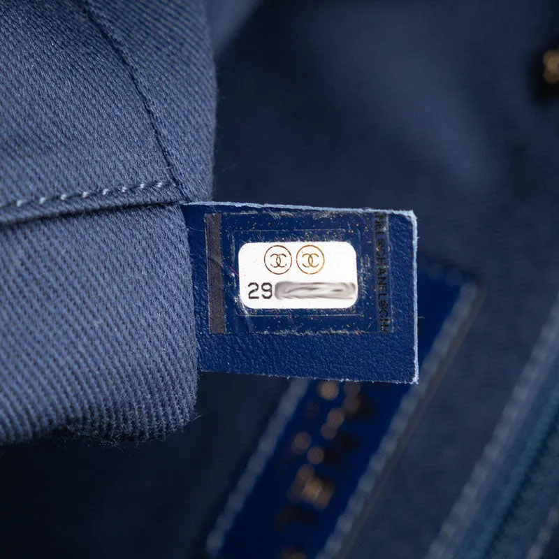 Chanel Denim Doverville PM Shoulder Bag Navy Canvas Leather  Chanel