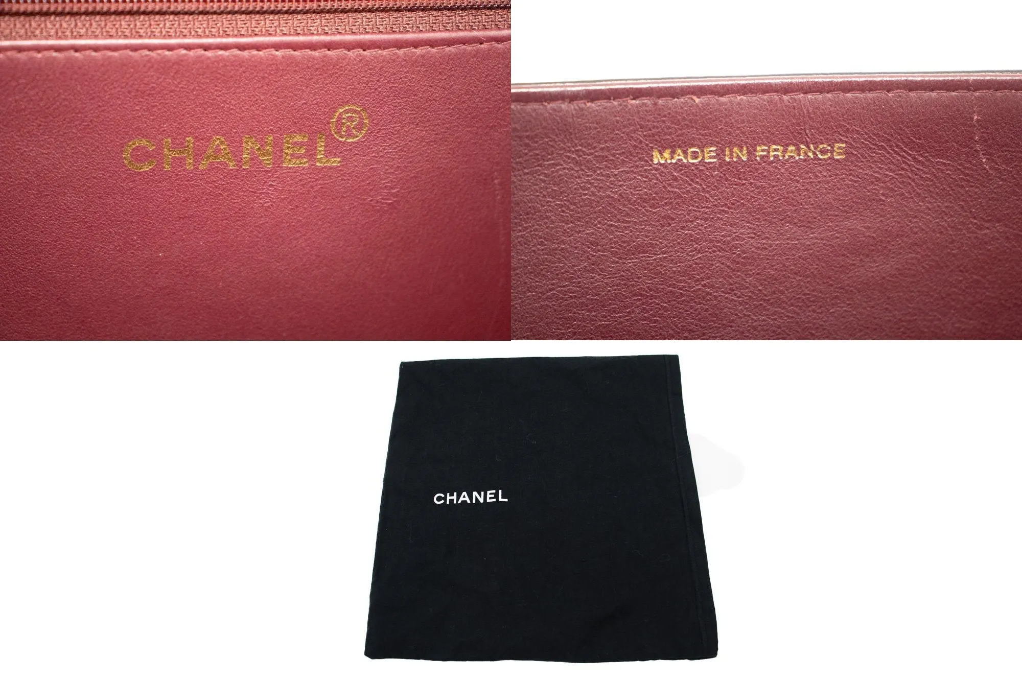 CHANEL Full Flap Chain Shoulder Bag Clutch Black Quilted Lambskin k78