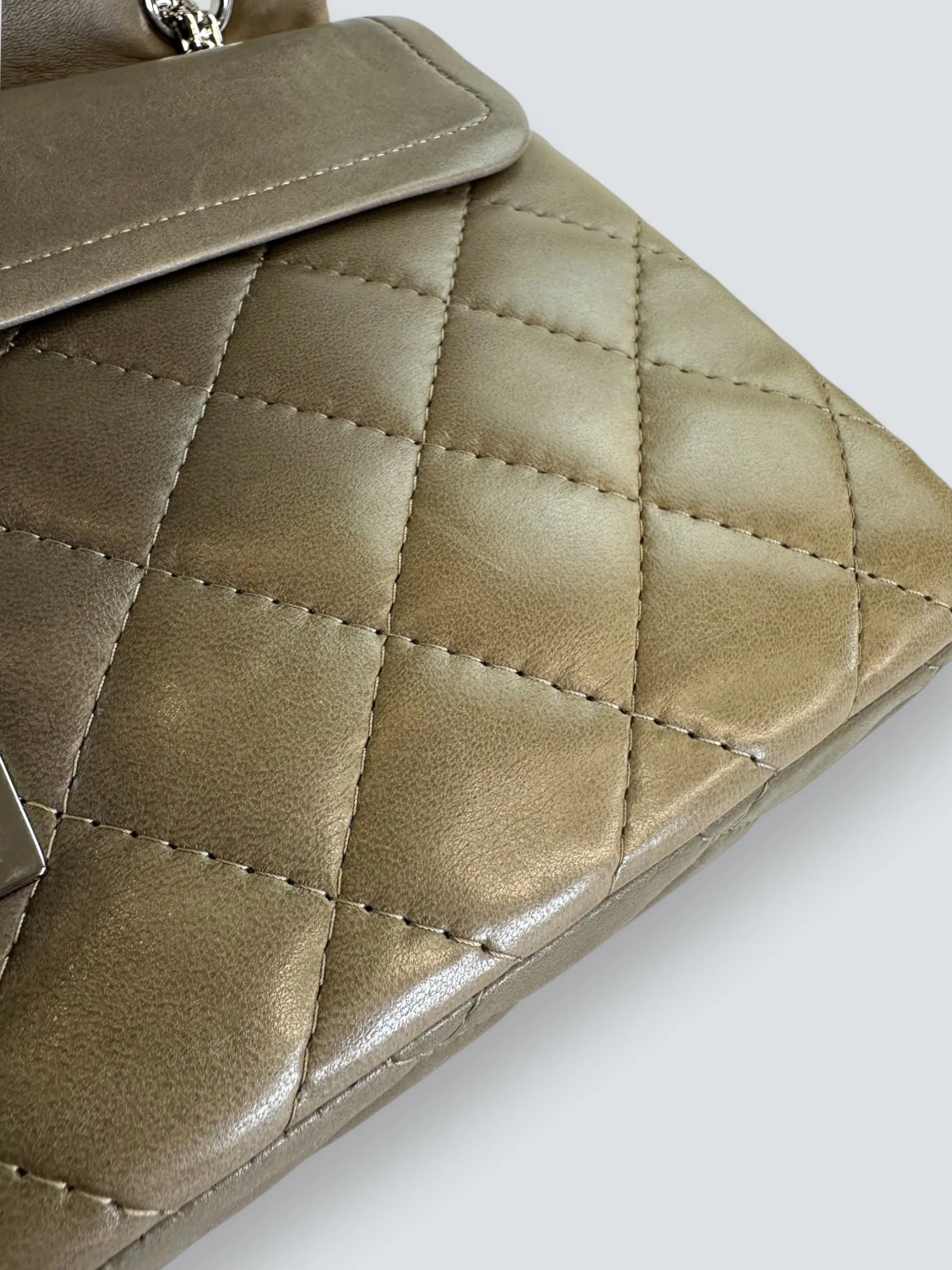 Chanel Khaki Calfskin Leather 2.55 Reissue