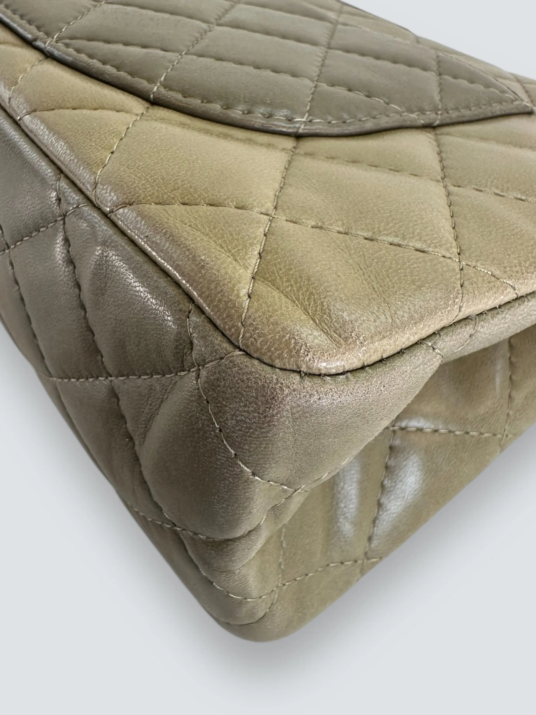 Chanel Khaki Calfskin Leather 2.55 Reissue
