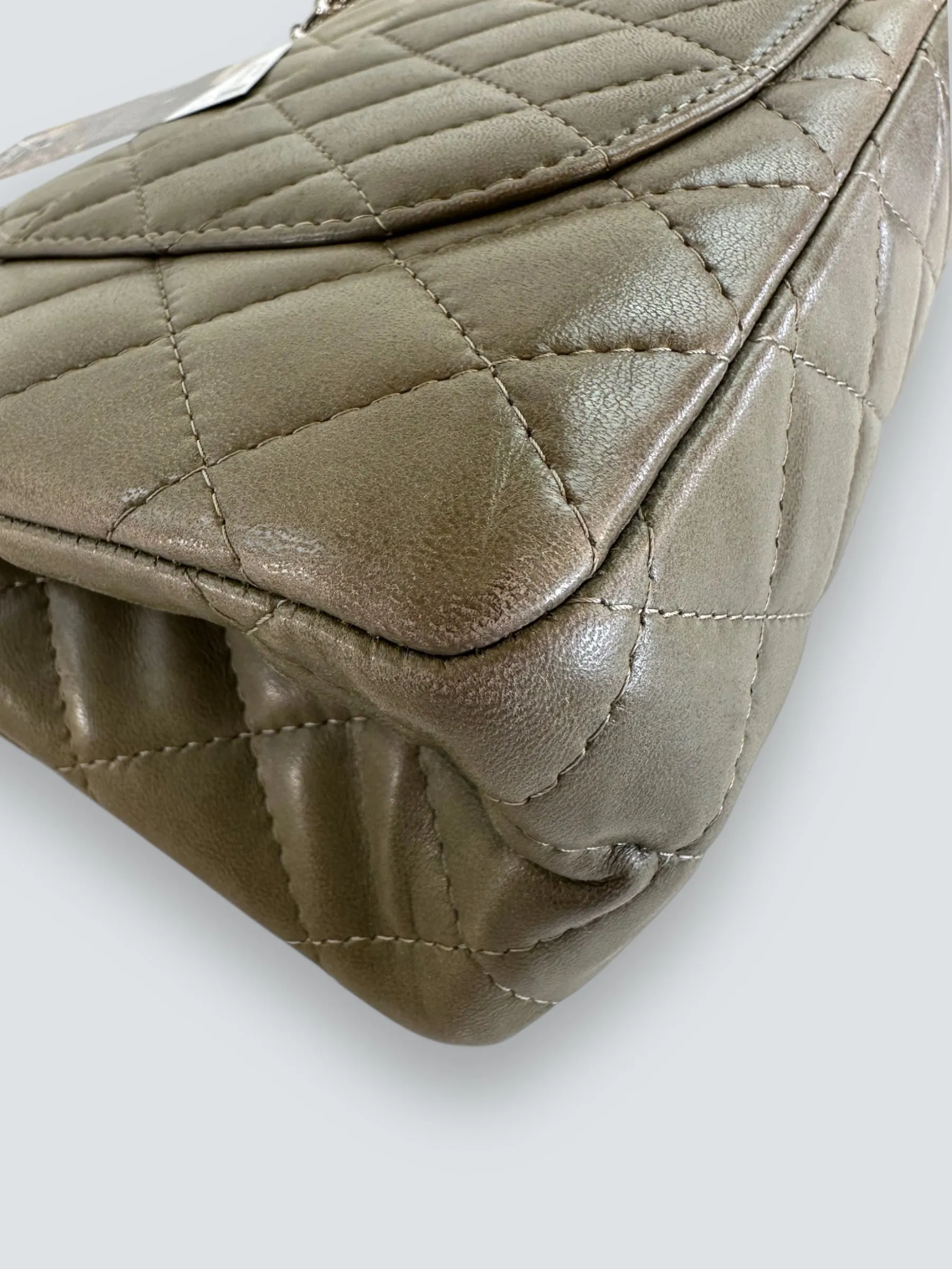 Chanel Khaki Calfskin Leather 2.55 Reissue