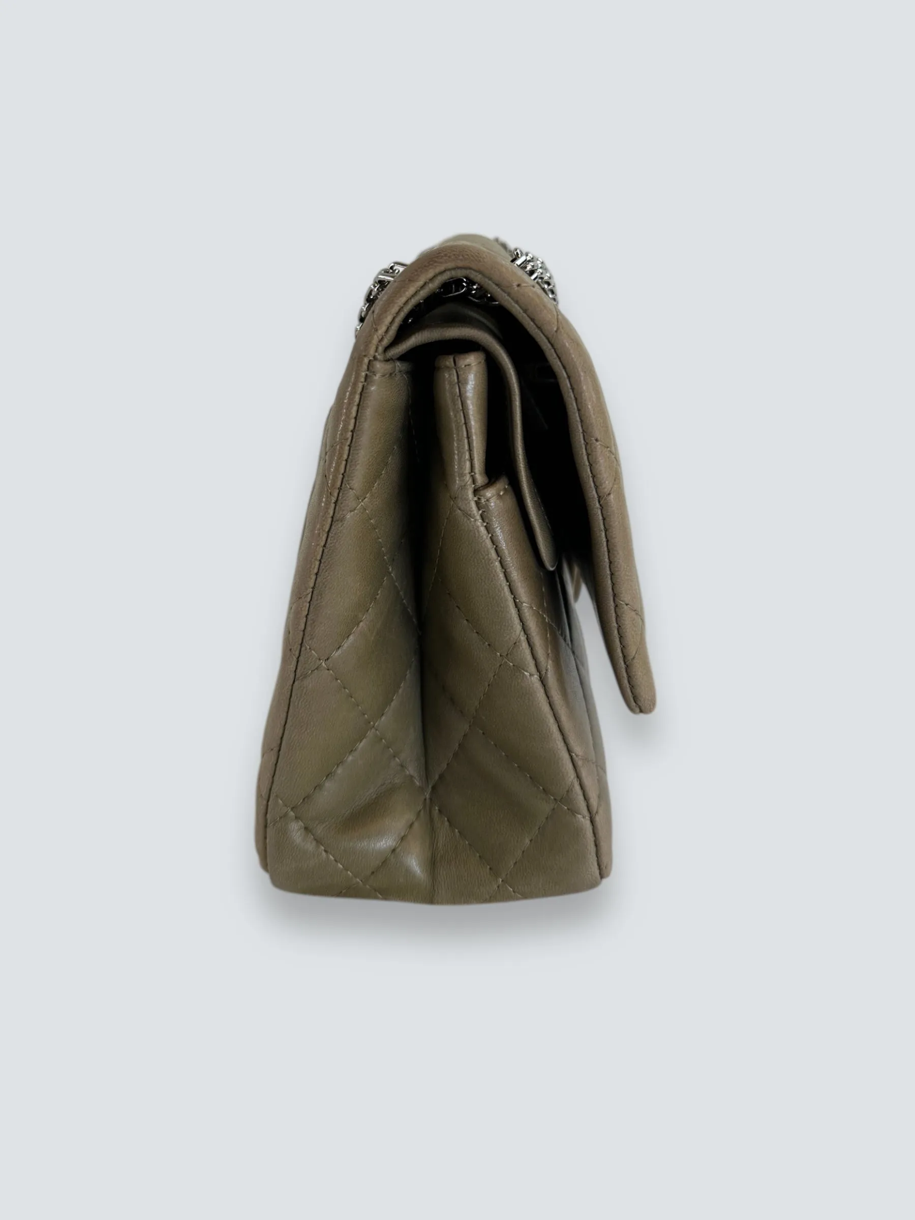 Chanel Khaki Calfskin Leather 2.55 Reissue