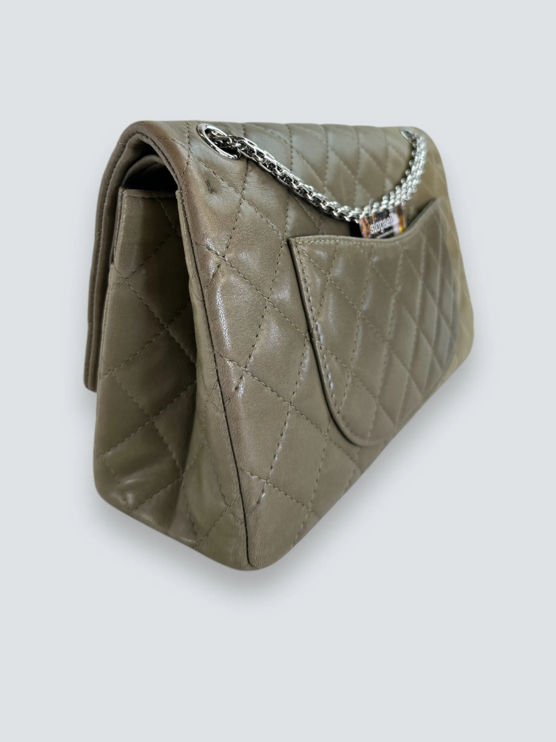 Chanel Khaki Calfskin Leather 2.55 Reissue