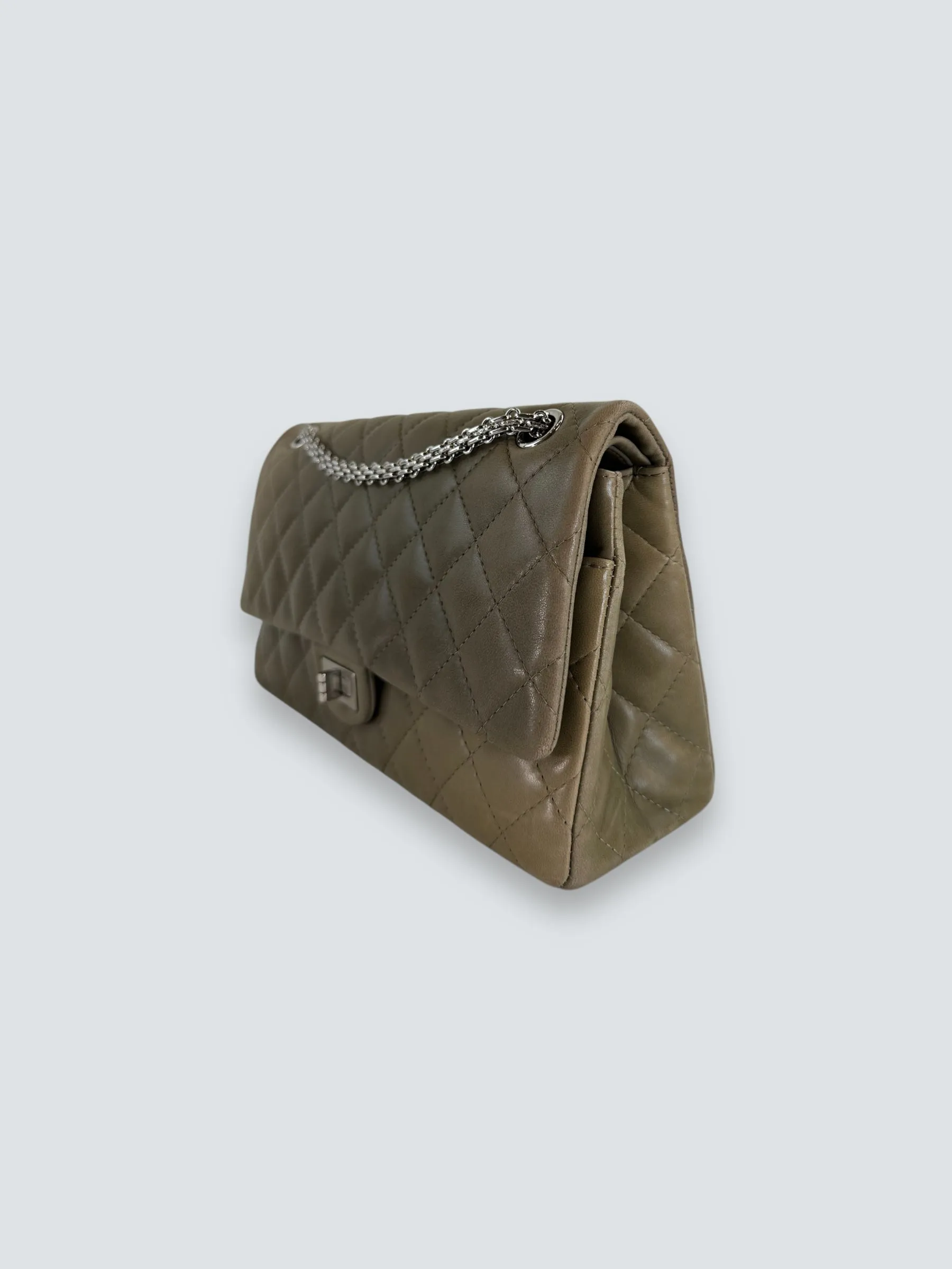 Chanel Khaki Calfskin Leather 2.55 Reissue