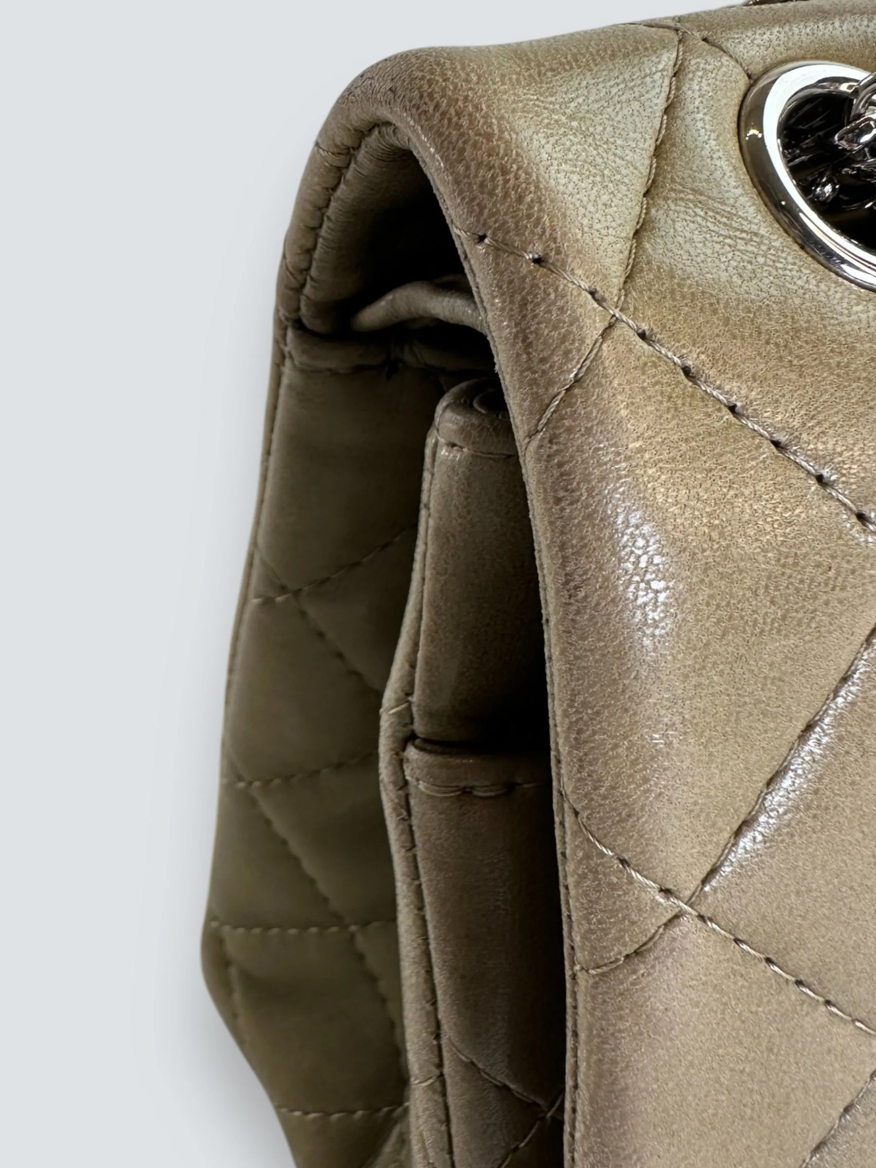 Chanel Khaki Calfskin Leather 2.55 Reissue
