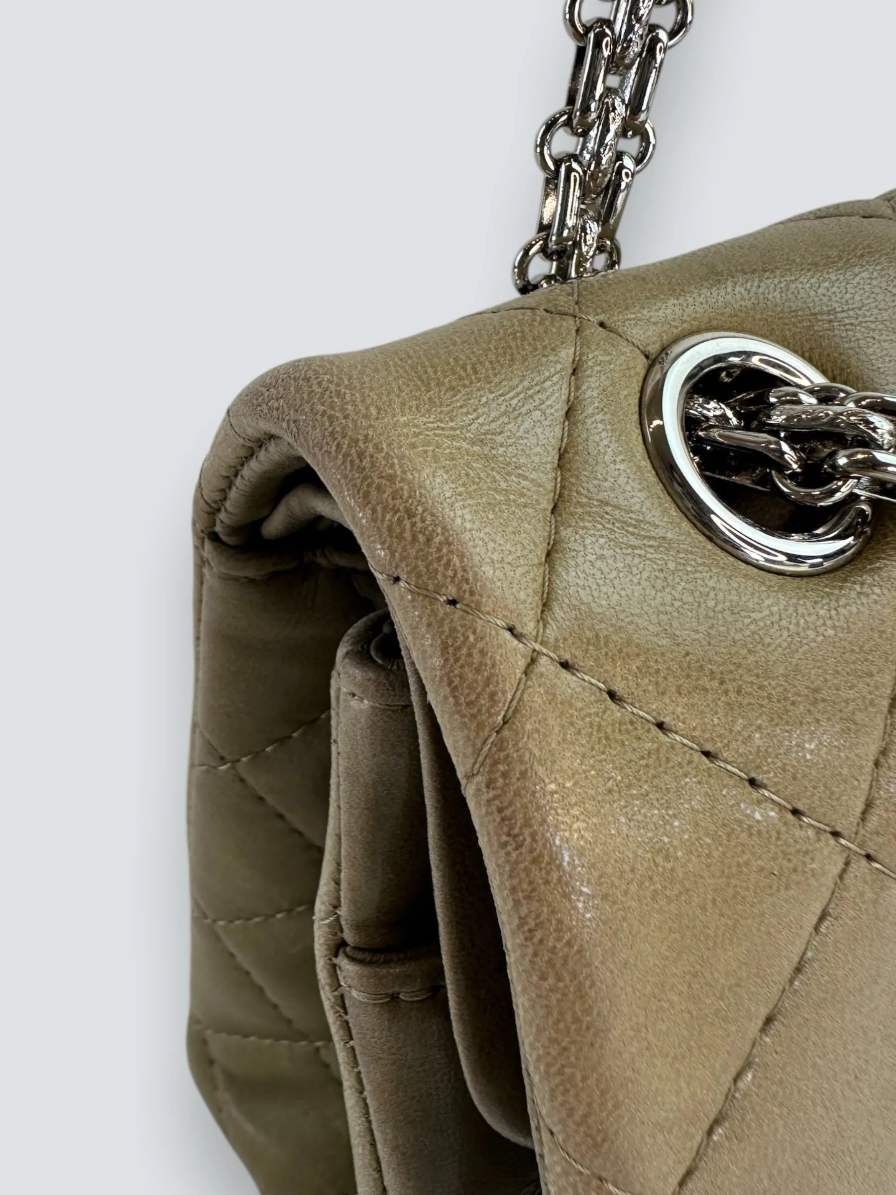 Chanel Khaki Calfskin Leather 2.55 Reissue