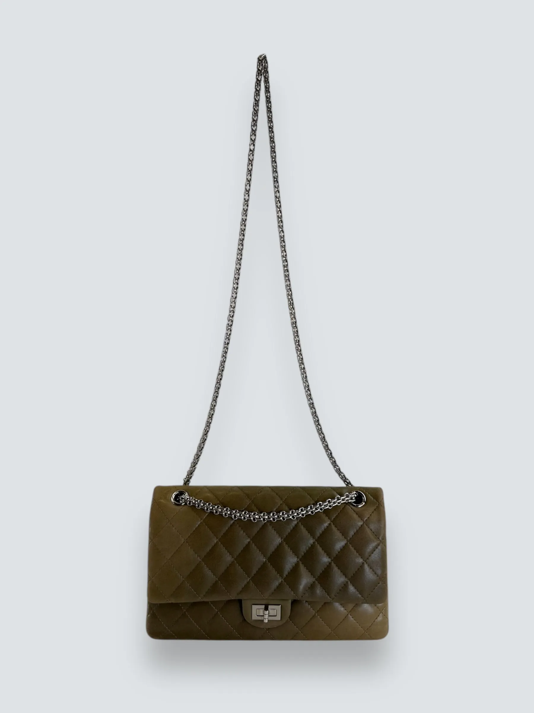 Chanel Khaki Calfskin Leather 2.55 Reissue