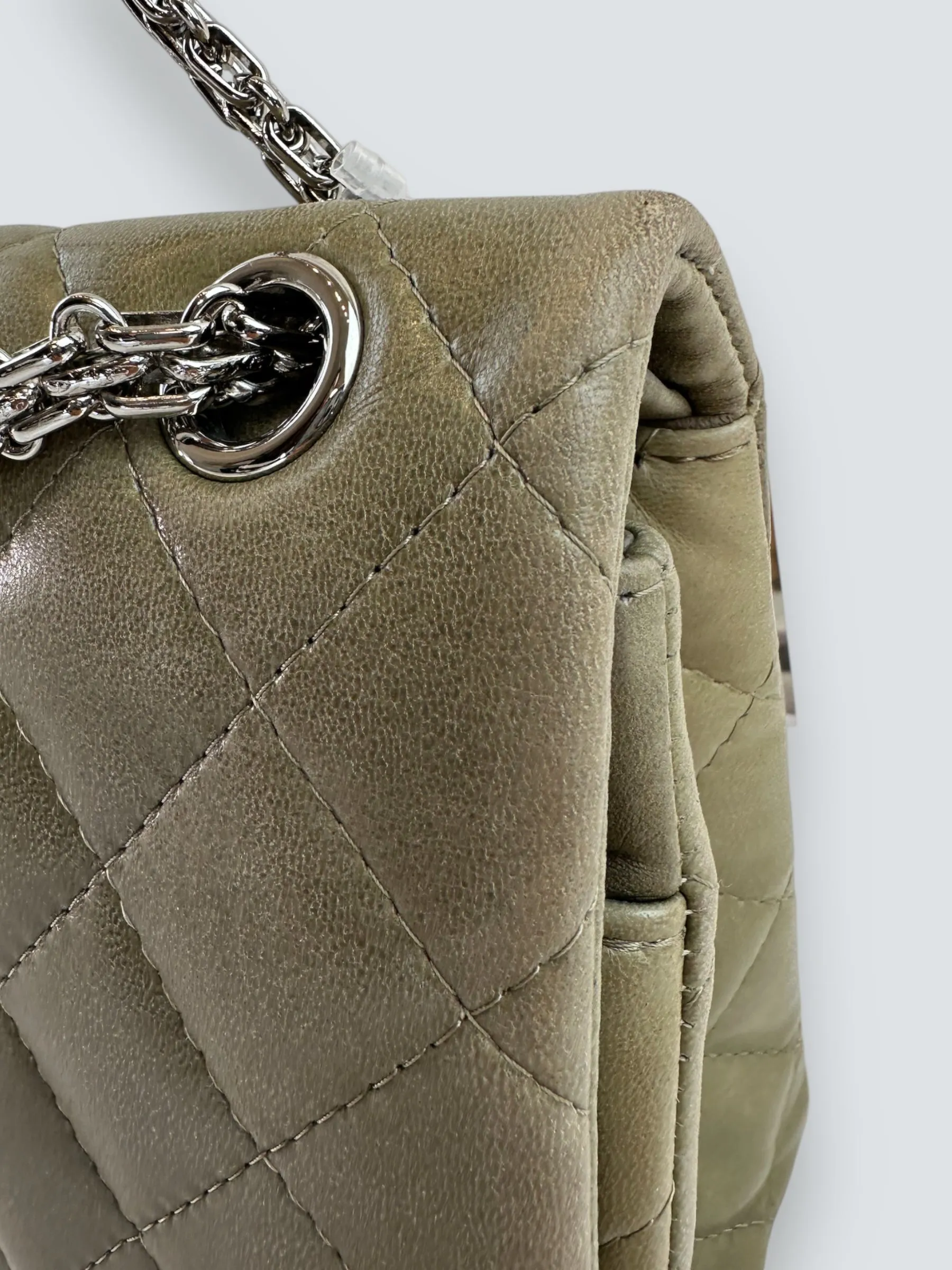 Chanel Khaki Calfskin Leather 2.55 Reissue