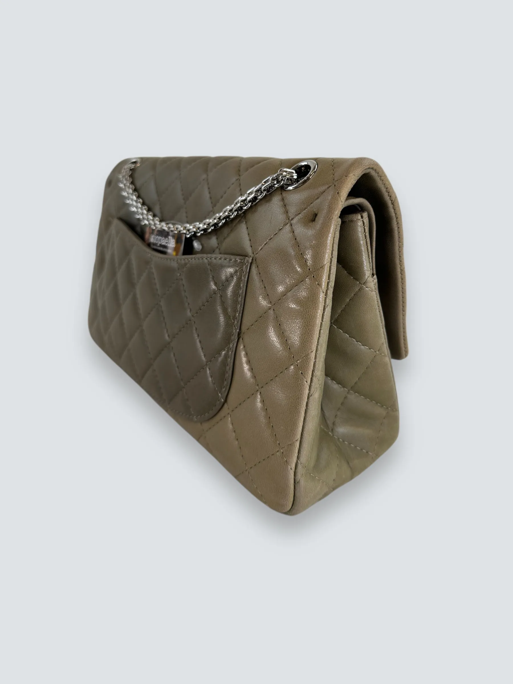 Chanel Khaki Calfskin Leather 2.55 Reissue