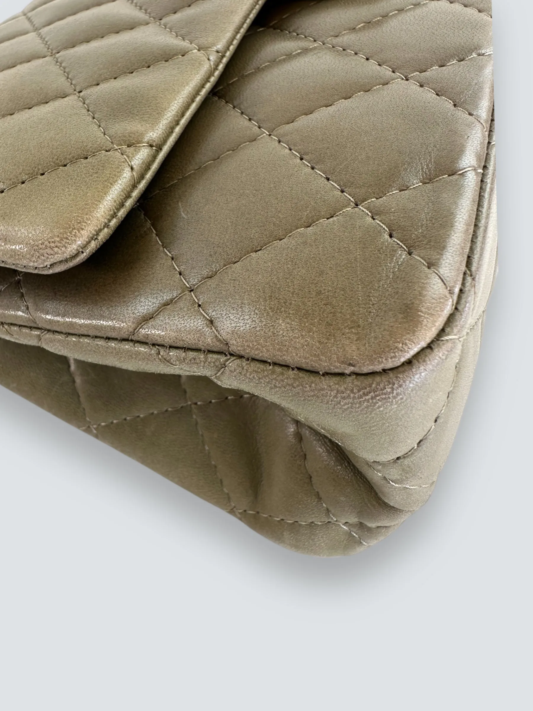 Chanel Khaki Calfskin Leather 2.55 Reissue