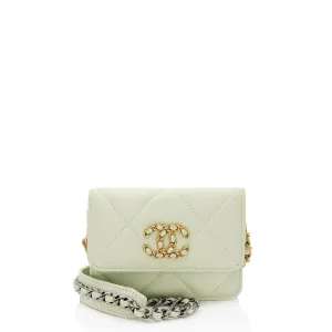 Chanel Lambskin 19 Flap Coin Purse on Chain