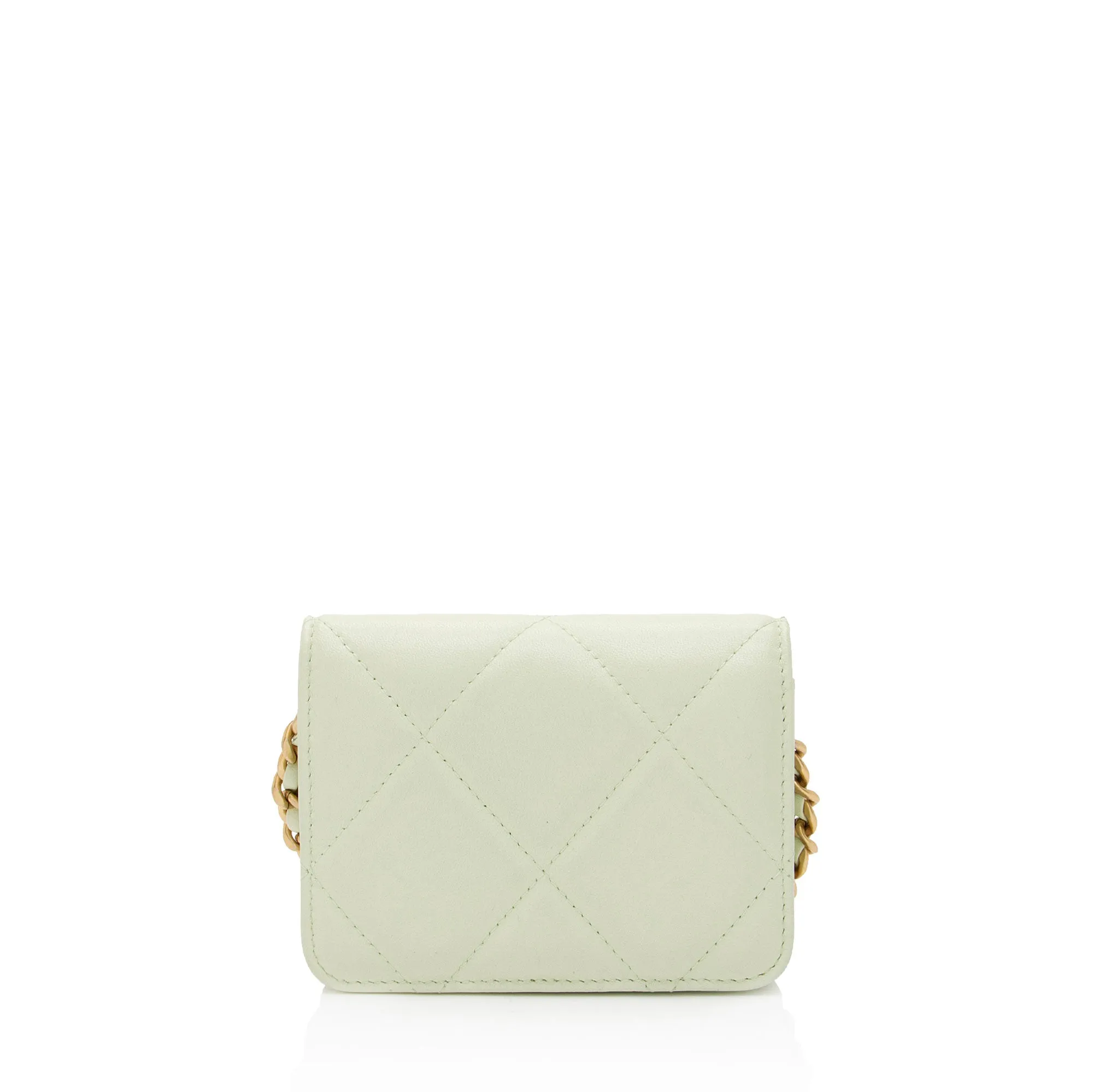 Chanel Lambskin 19 Flap Coin Purse on Chain
