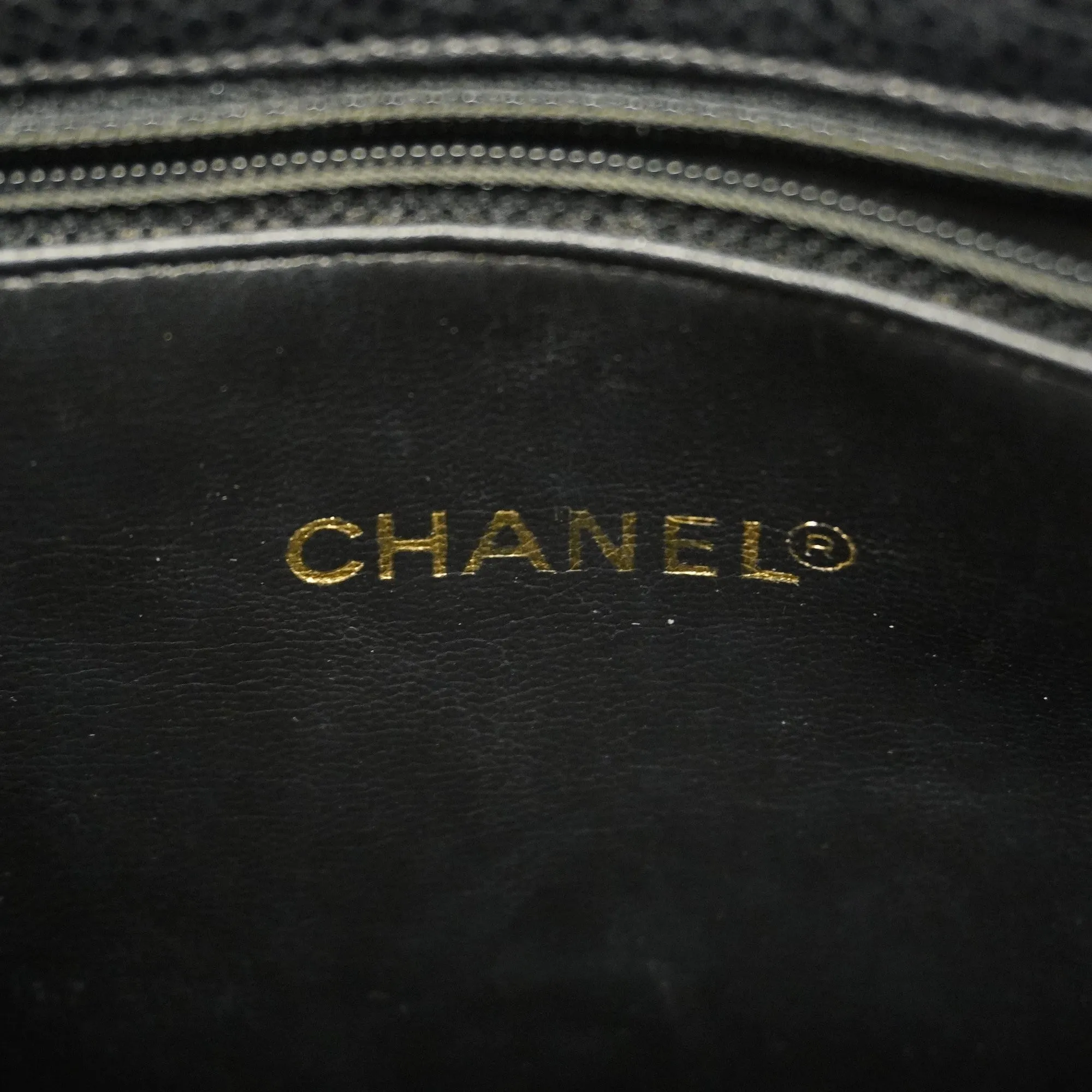 CHANEL   Matelasse Chain Shoulder Women's Caviar Leather Shoulder Bag Black