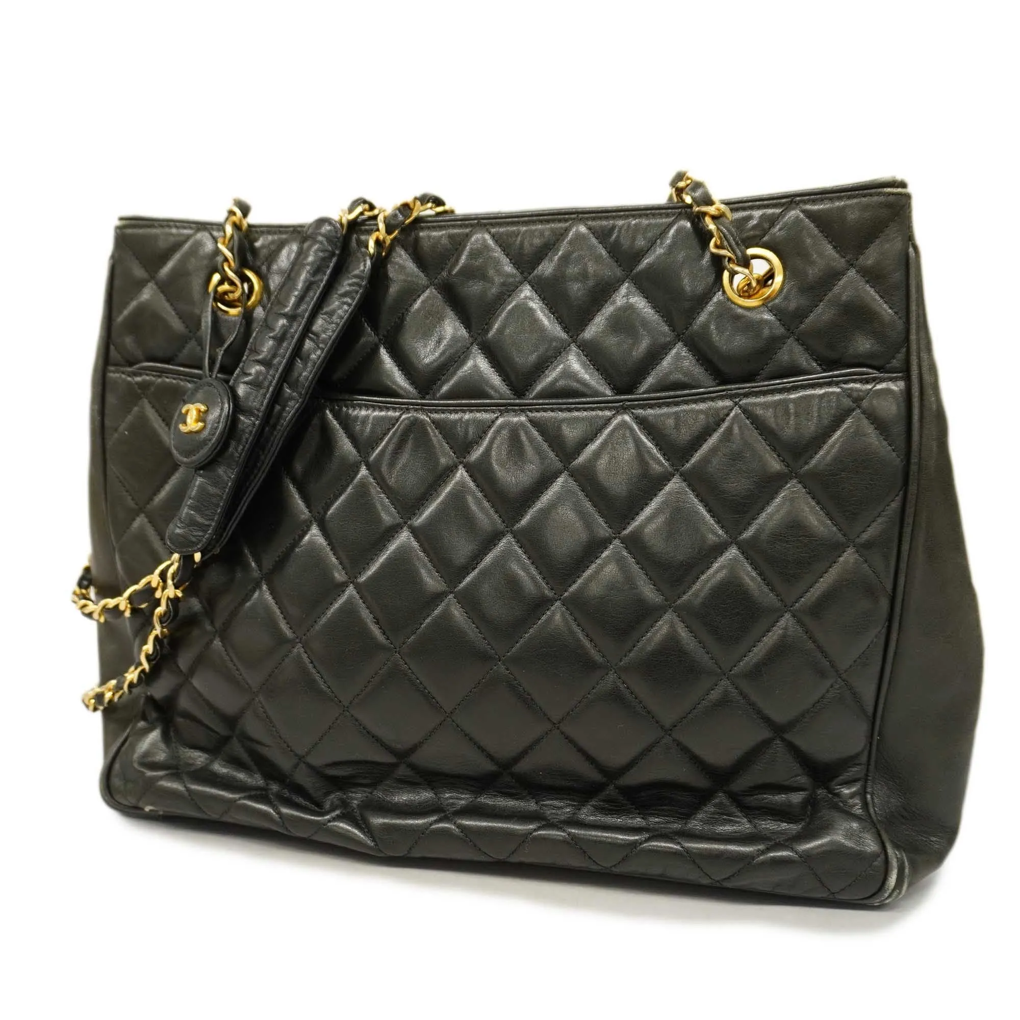 CHANEL   Matelasse Chain Shoulder Women's Leather Shoulder Bag Black