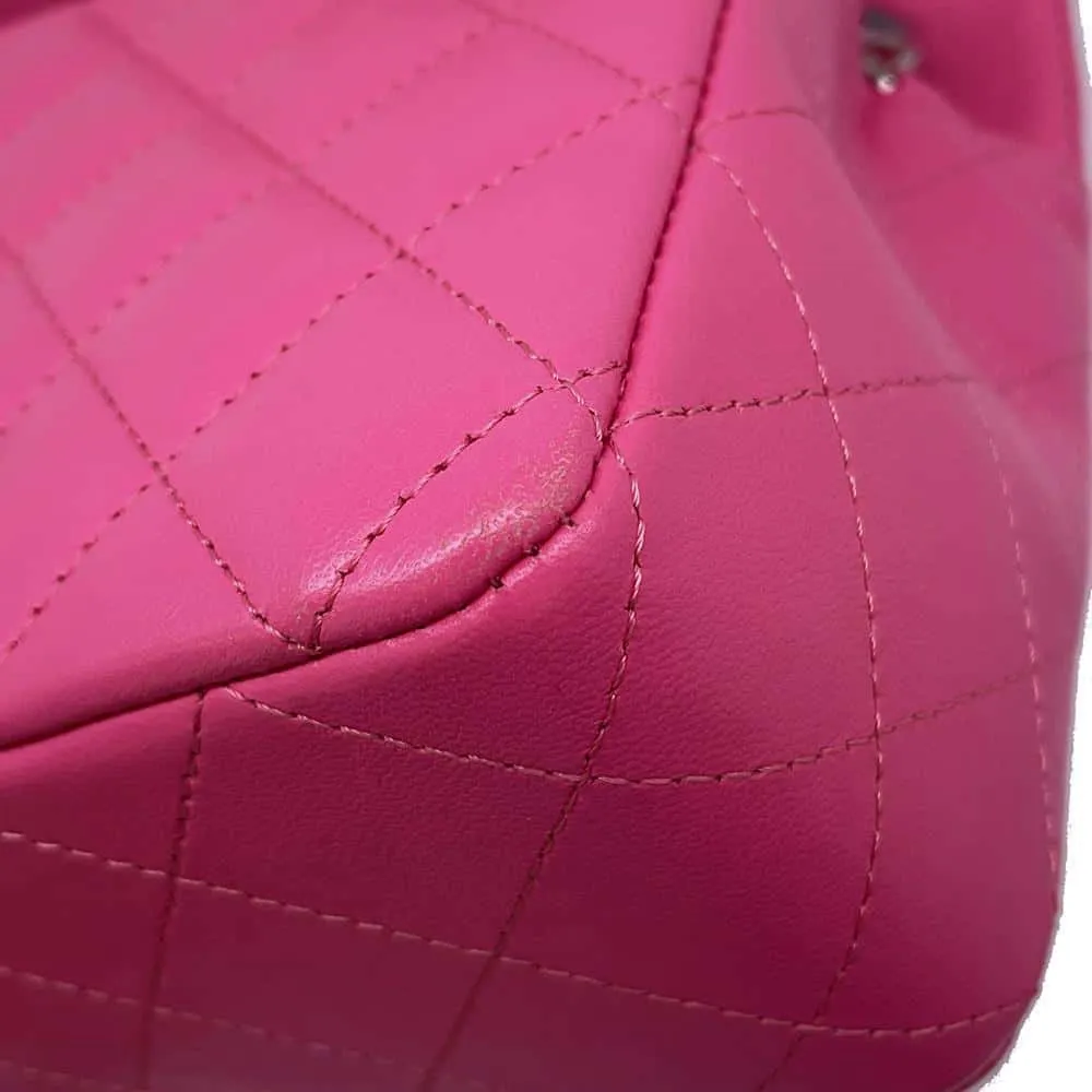 CHANEL Mini Matelasse Chain Shoulder Bag Pink A69900 Lambskin Size 20