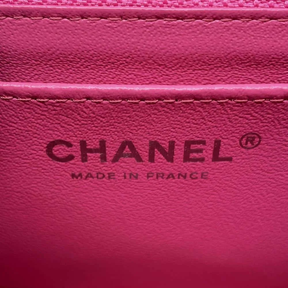 CHANEL Mini Matelasse Chain Shoulder Bag Pink A69900 Lambskin Size 20