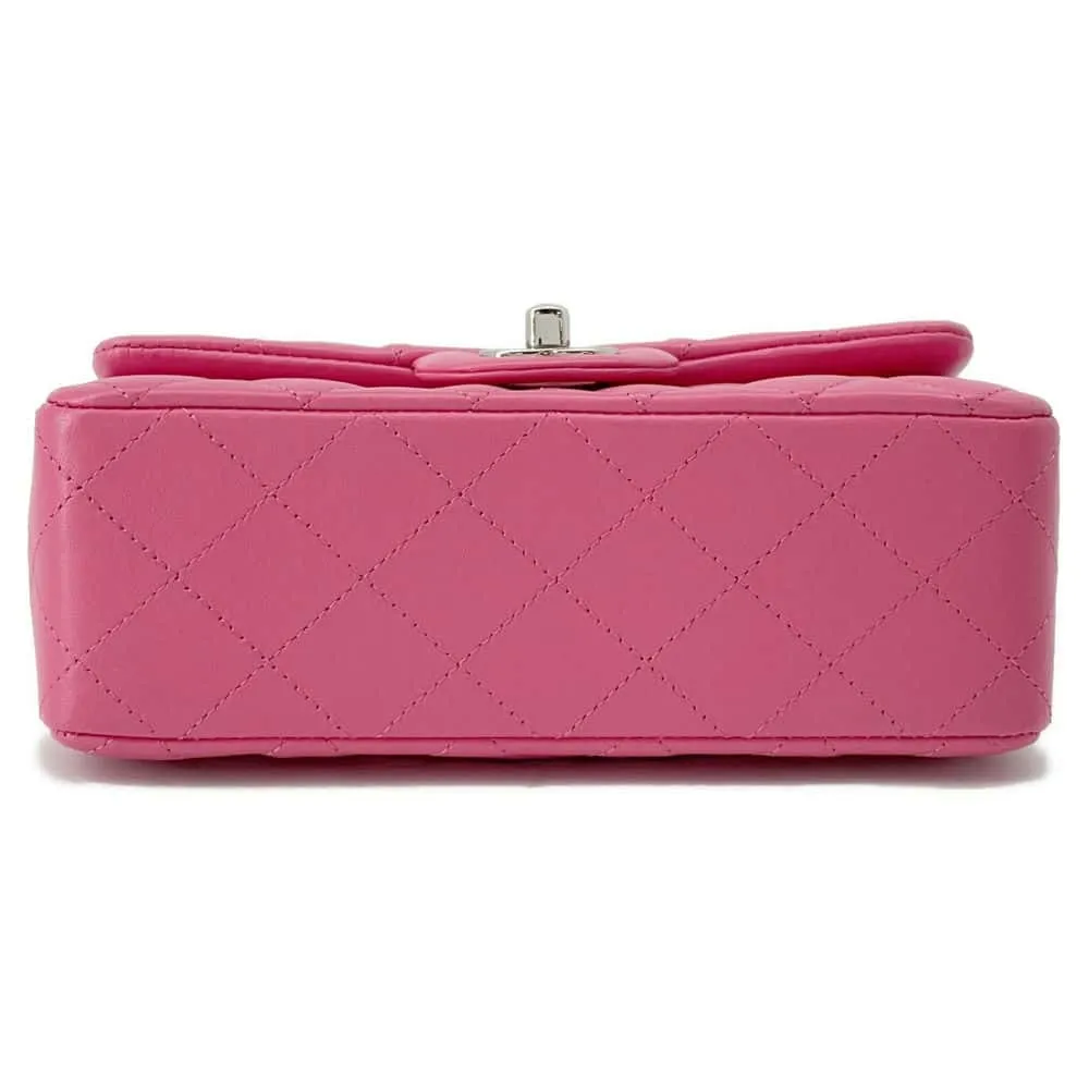 CHANEL Mini Matelasse Chain Shoulder Bag Pink A69900 Lambskin Size 20