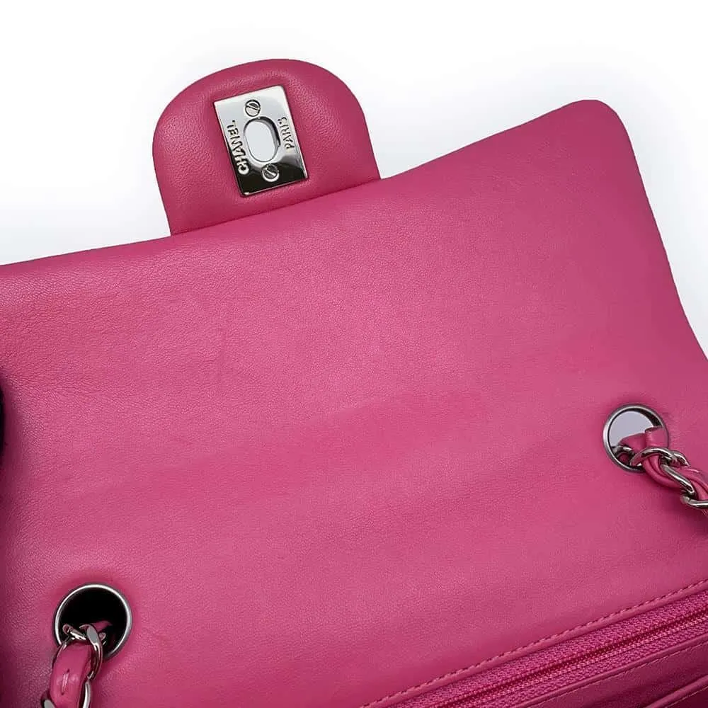 CHANEL Mini Matelasse Chain Shoulder Bag Pink A69900 Lambskin Size 20