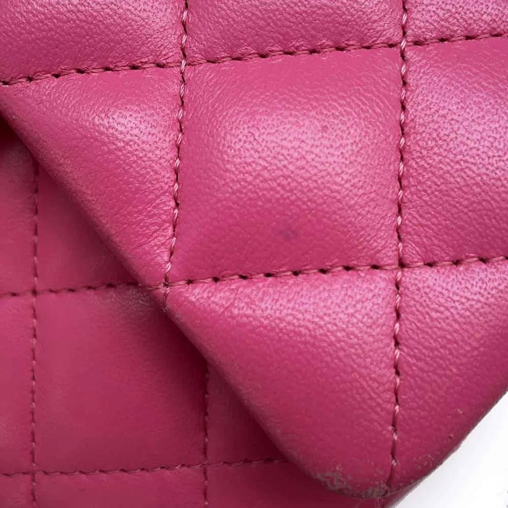 CHANEL Mini Matelasse Chain Shoulder Bag Pink A69900 Lambskin Size 20
