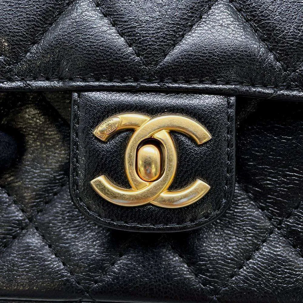 CHANEL Mini Matelasse ChainShoulder Bag Black AS3648 Calf Leather Size Mini