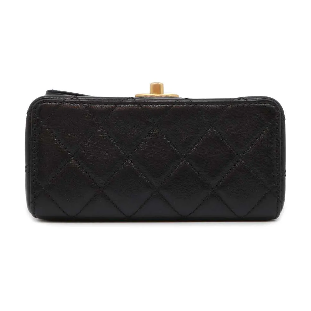 CHANEL Mini Matelasse ChainShoulder Bag Black AS3648 Calf Leather Size Mini