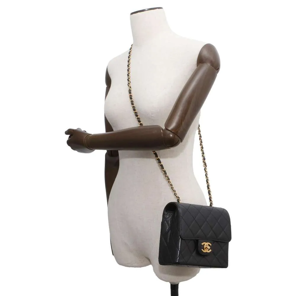 CHANEL Mini Matelasse ChainShoulder Bag Black AS3648 Calf Leather Size Mini
