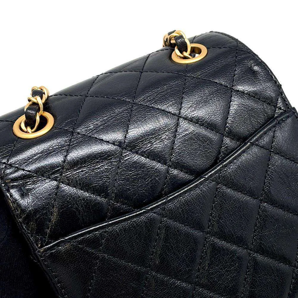 CHANEL Mini Matelasse ChainShoulder Bag Black AS3648 Calf Leather Size Mini