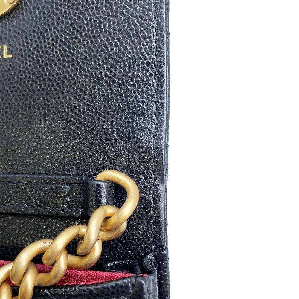 CHANEL Mini Materasse Chain Shoulder Black AP2629 Caviar Leather
