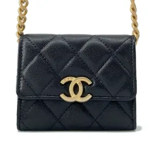 CHANEL Mini Materasse Chain Shoulder Black AP2629 Caviar Leather
