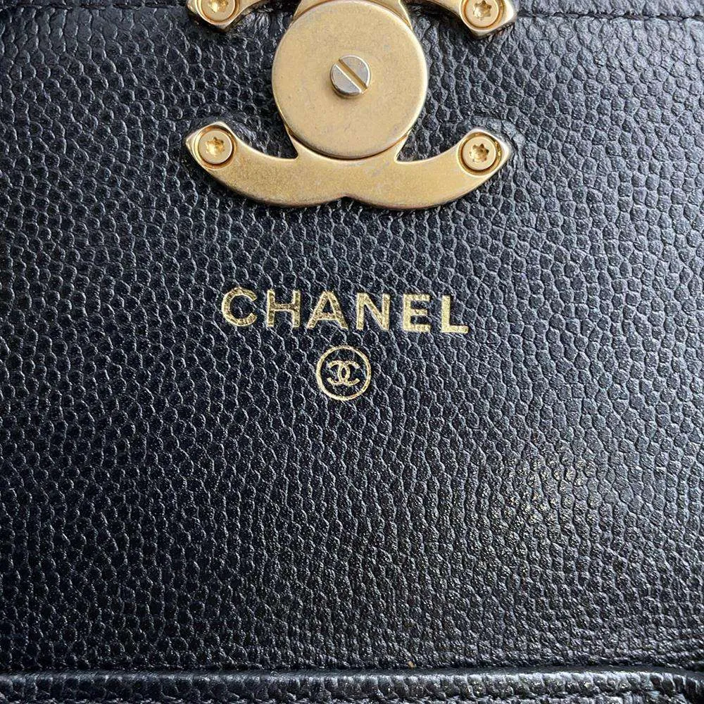 CHANEL Mini Materasse Chain Shoulder Black AP2629 Caviar Leather