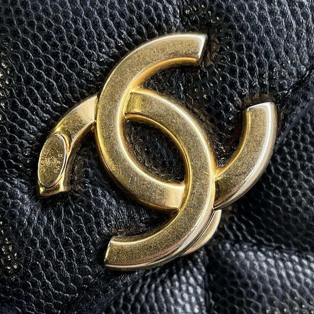 CHANEL Mini Materasse Chain Shoulder Black AP2629 Caviar Leather