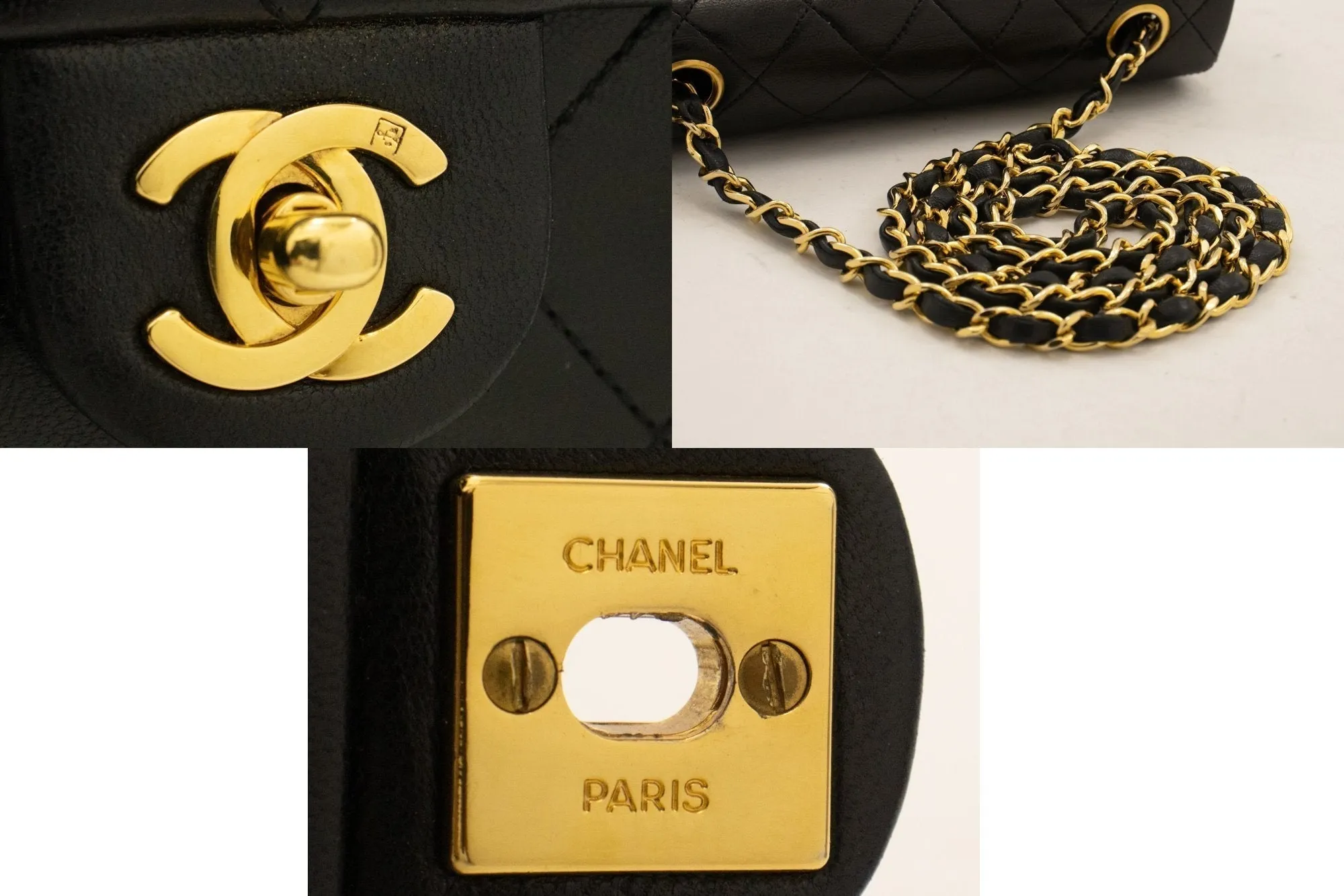 CHANEL Mini Square Small Chain Shoulder Bag Crossbody Black Quilt k44