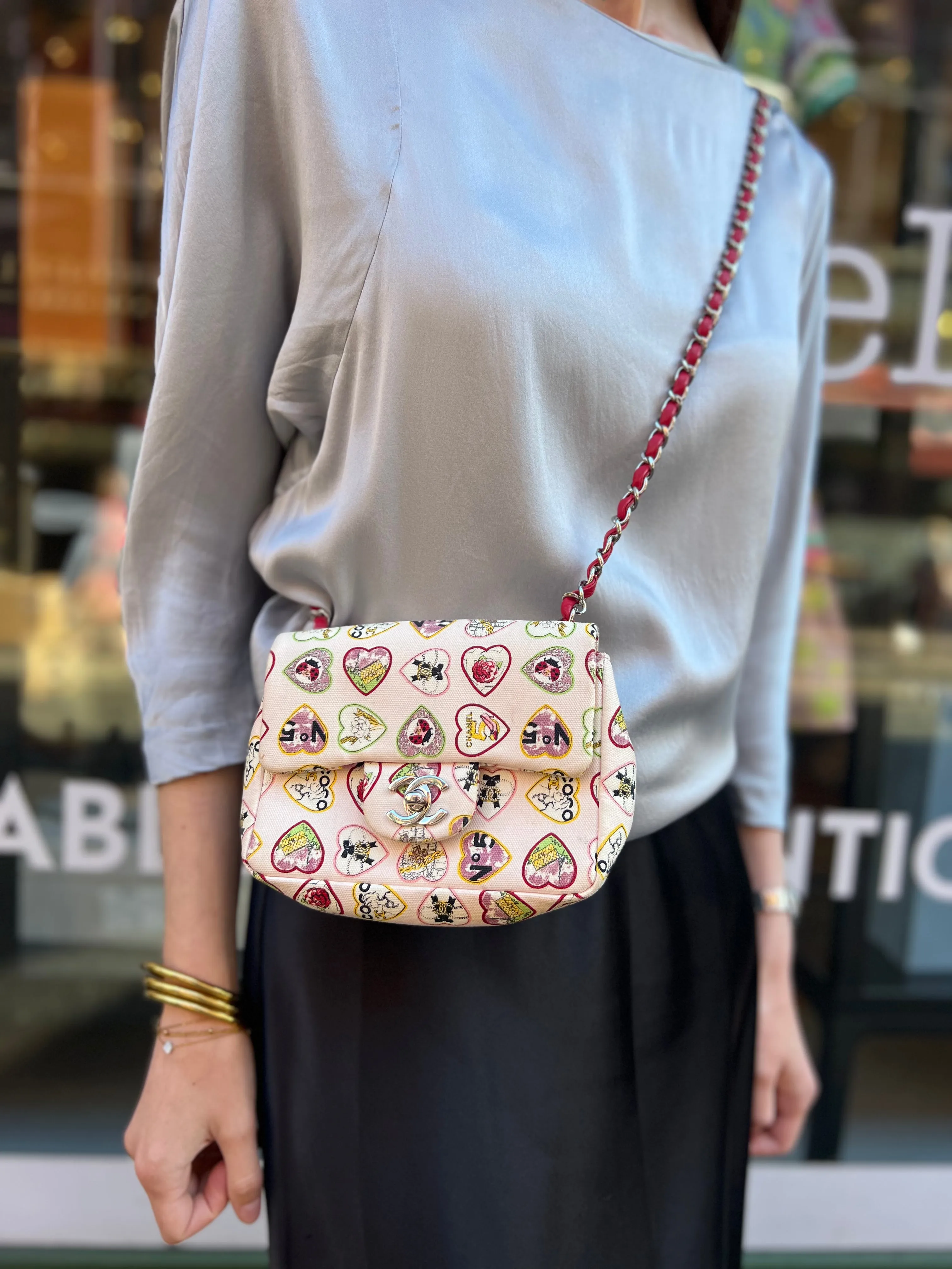 Chanel Pink Canvas Coco Valentine Crossbody (Rare)